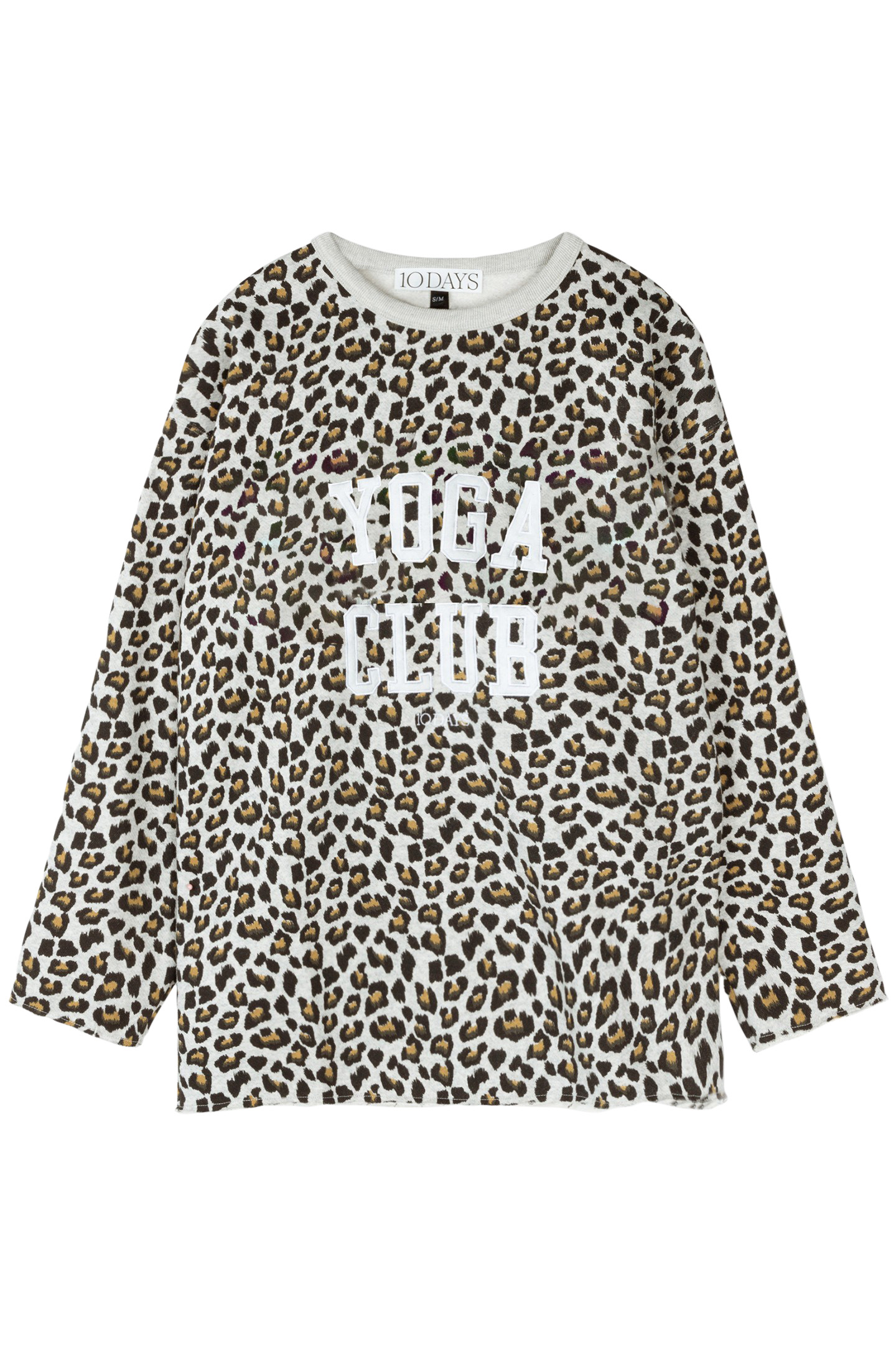 RAW EDGE STATEMENT SWEATER LEOPARD LIGHT GREY MELEE 3