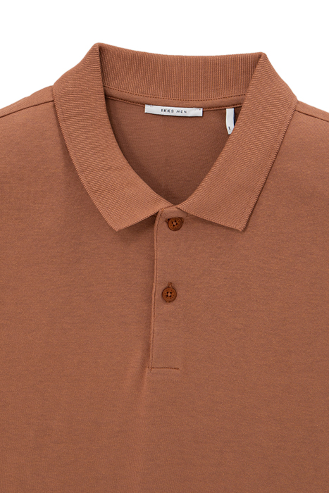 COGNAC COTTON MODAL BLEND POLO SHIRT 3