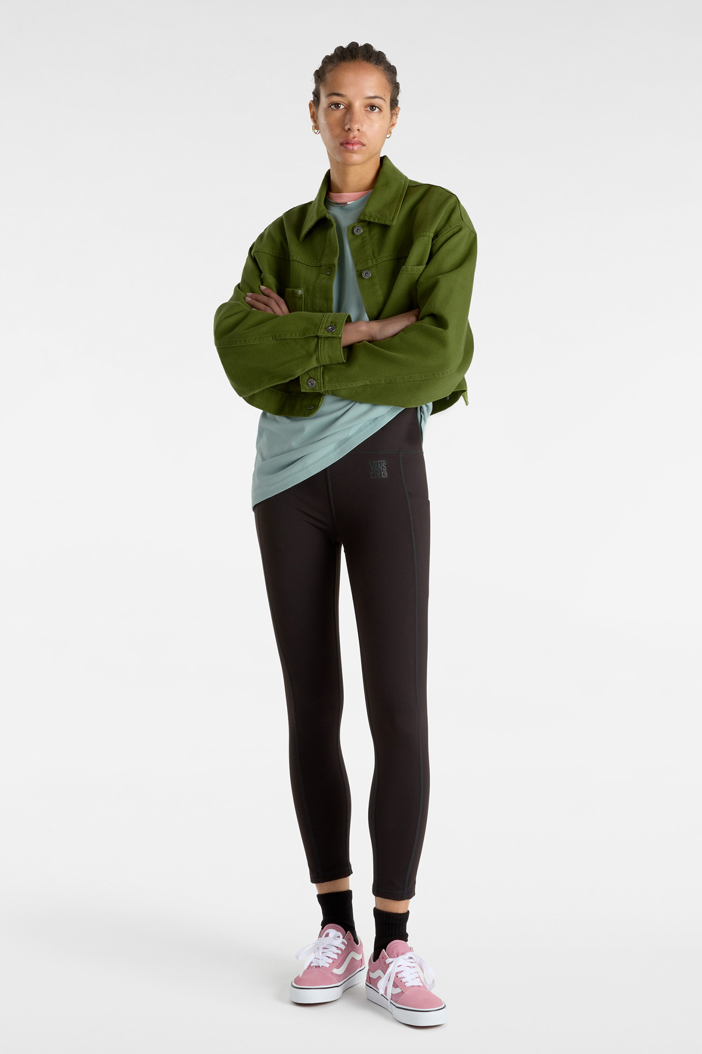 RAYNES CROP TRUCKER JACKET PESTO 3