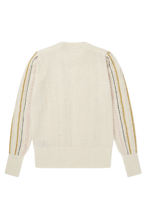 WOMENS KNITTED PULLOVER CREW NECK OFF WHITE 4