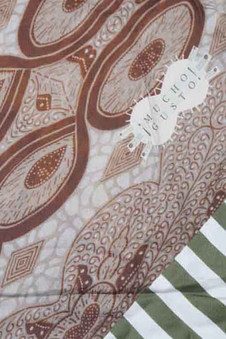 SILK SCARF ST. TROPEZ GREEN AFRICA GREEN, BROWN, TAUPE 3