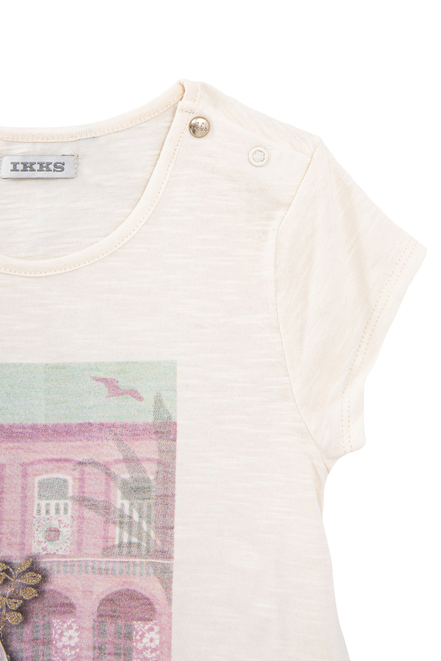 BABY GIRLS’ ECRU T-SHIRT WITH CUBAN CAR & PALM TREE IMAGE 3