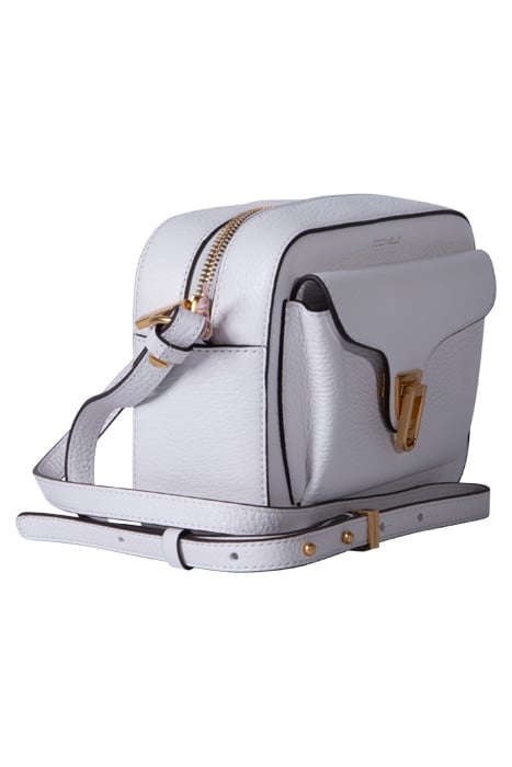 LEATHER CAMERA CROSS BODY BAG IN WHITE 4