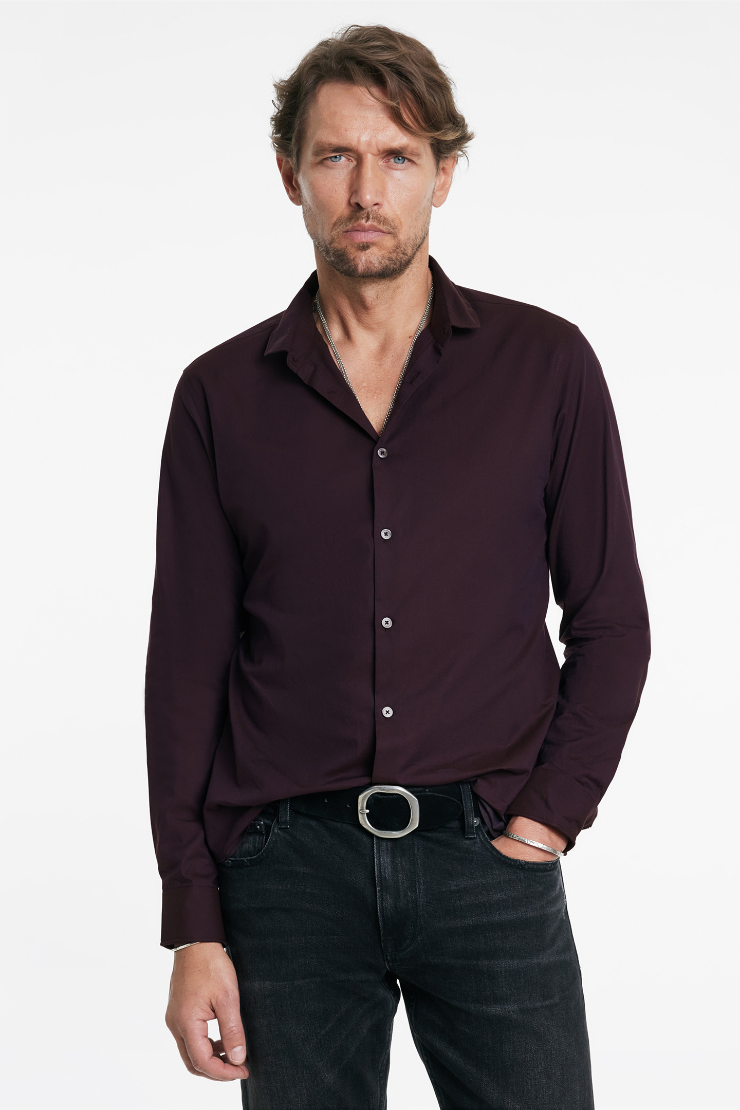 SLIM FIT SHIRT WITH WIRE DARK PLUM 1