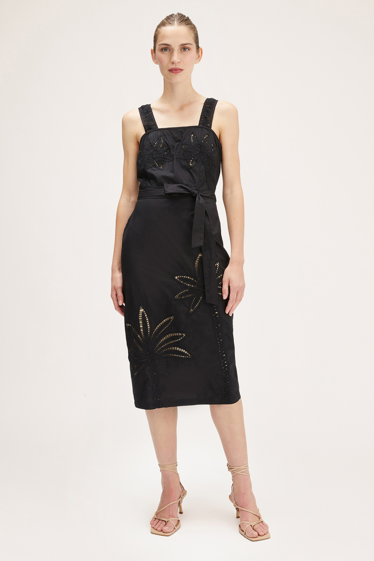 EMBROIDERED SHEATH DRESS BLACK 2