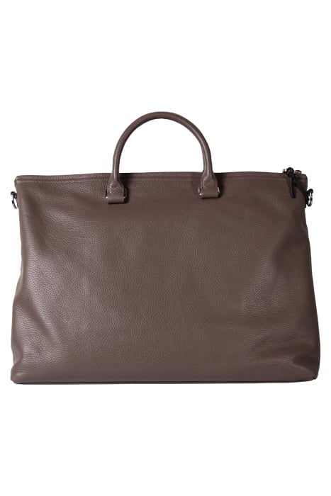 LARGE WORK TOTE BAG WITH HANDLE IN COFFEE BROWN 3