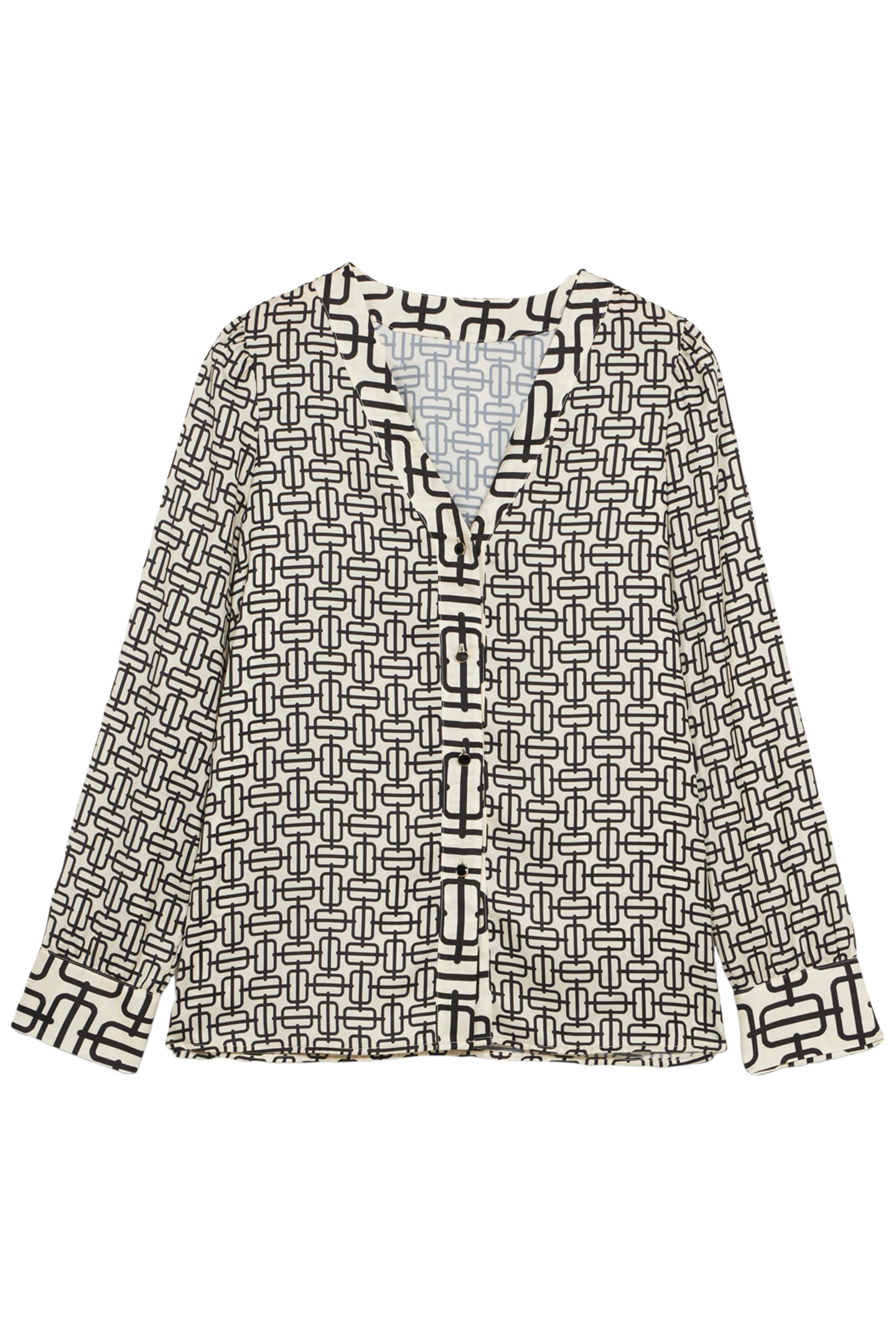 OPTICAL PATTERNED SATIN SHIRT WHITE 3