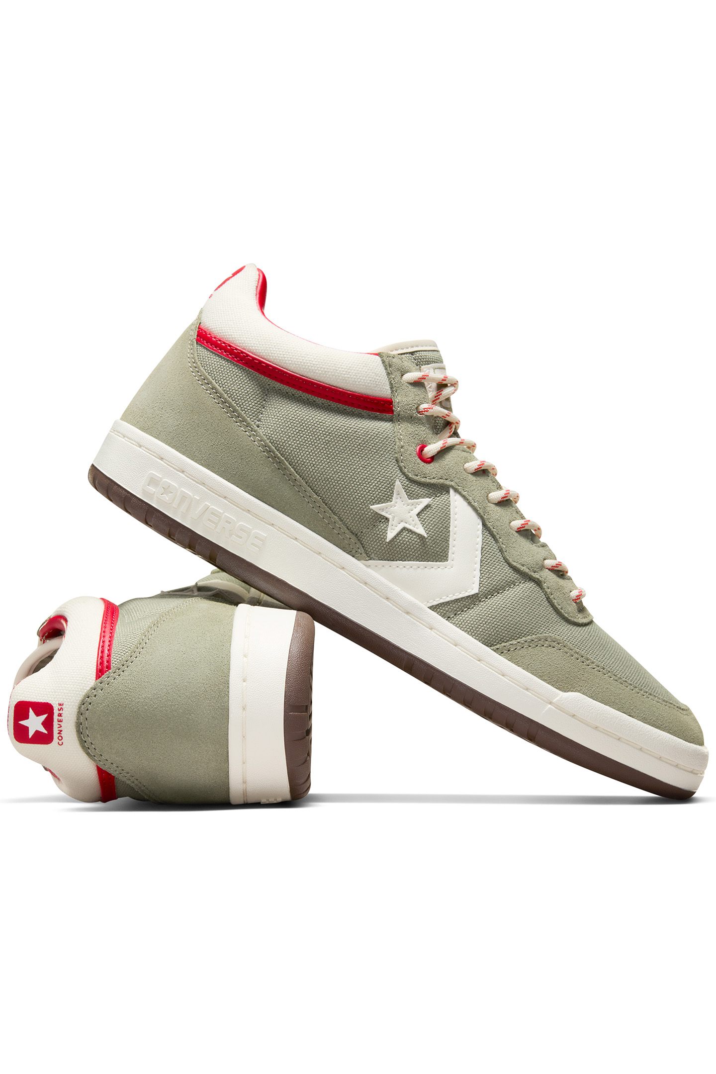 CONS FASTBREAK PRO SUEDE & CANVAS LIGHT FIELD SURPLUS/RED/EG 4