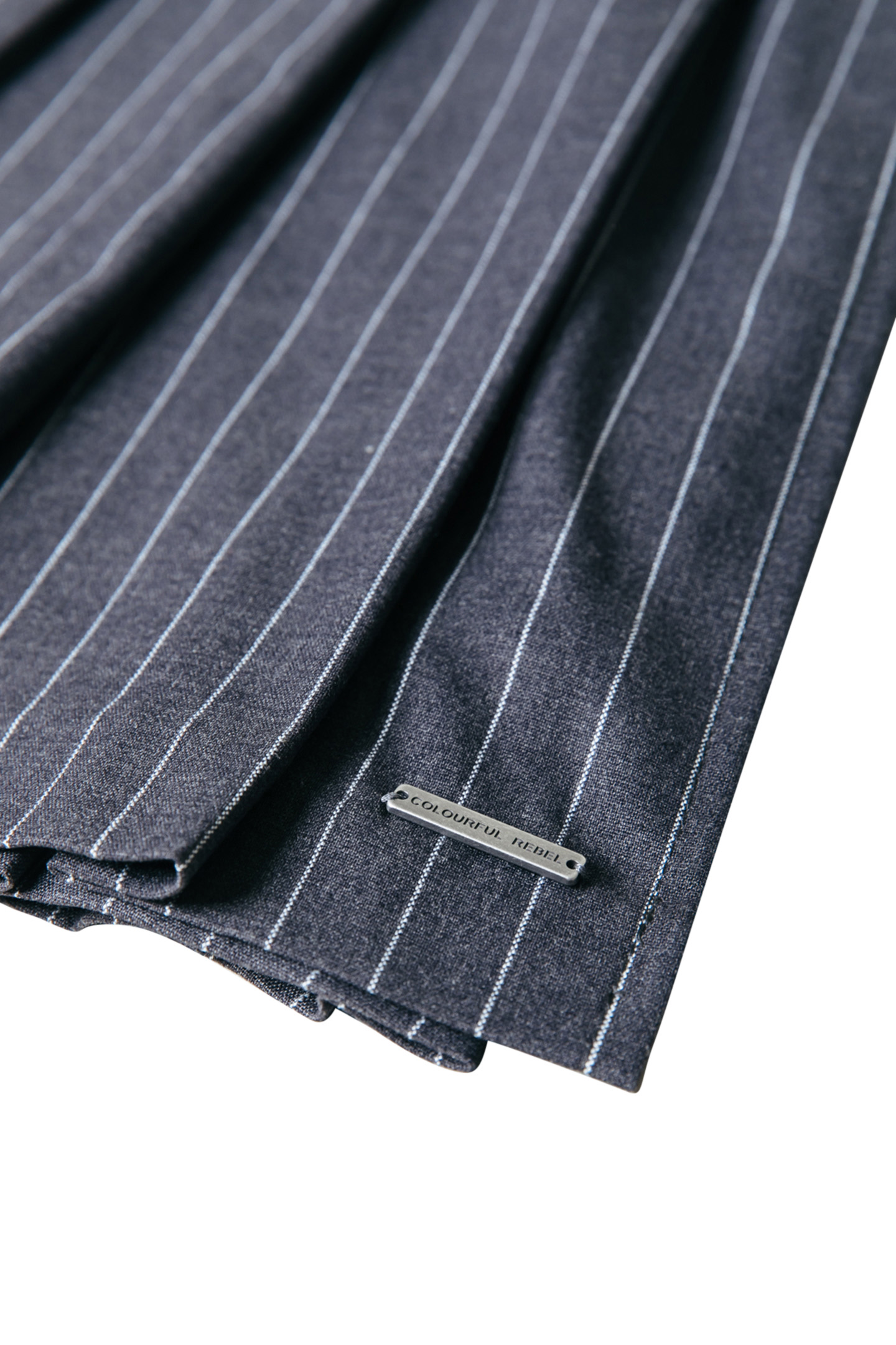 SHALINE PINSTRIPE PLEATED SKIRT DARK ANTHRACITE 7