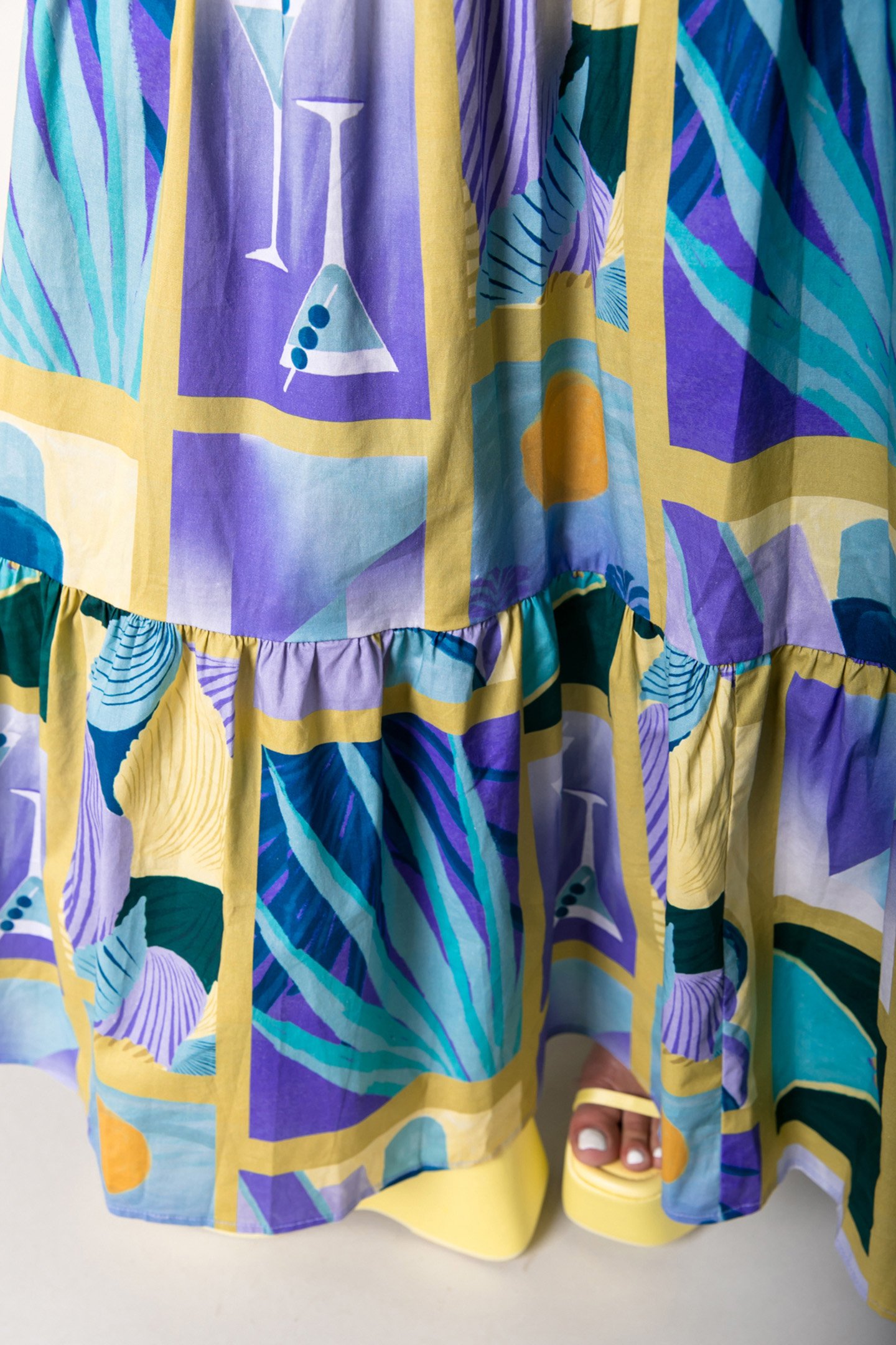 DEWI SCENERY SMOCK MAXI SKIRT MULTICOLOR 6