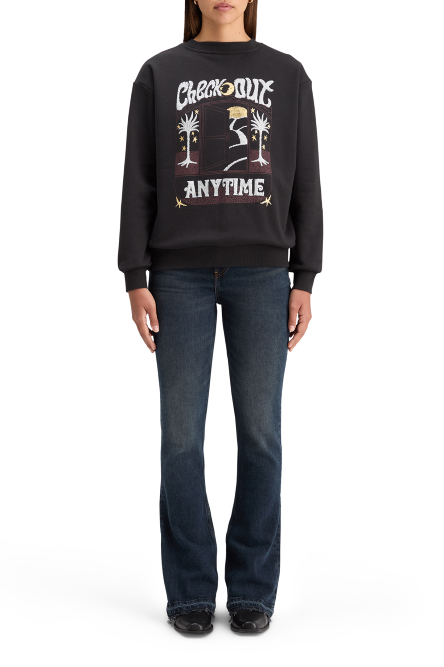 FRONT BACK FESTIVE ARTWORK RELAXED FIT SWEATSHIRT EVENING BL 3