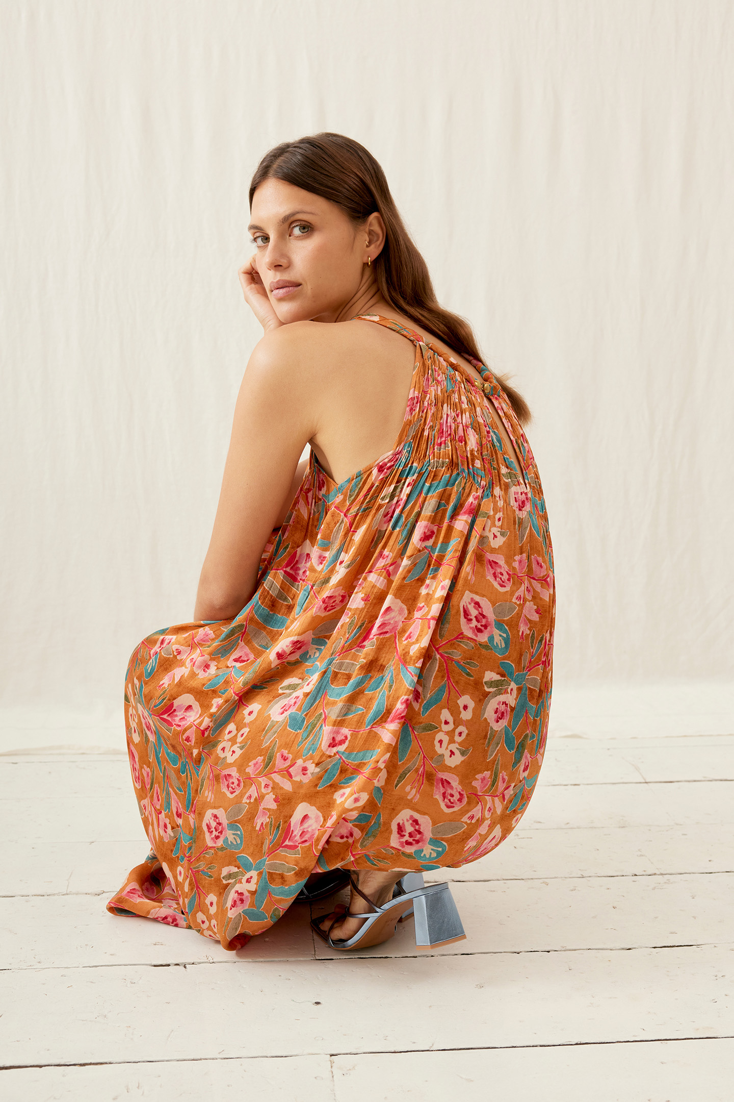 DRESS MARJORIE CINNAMON POPPY BLOOM 2