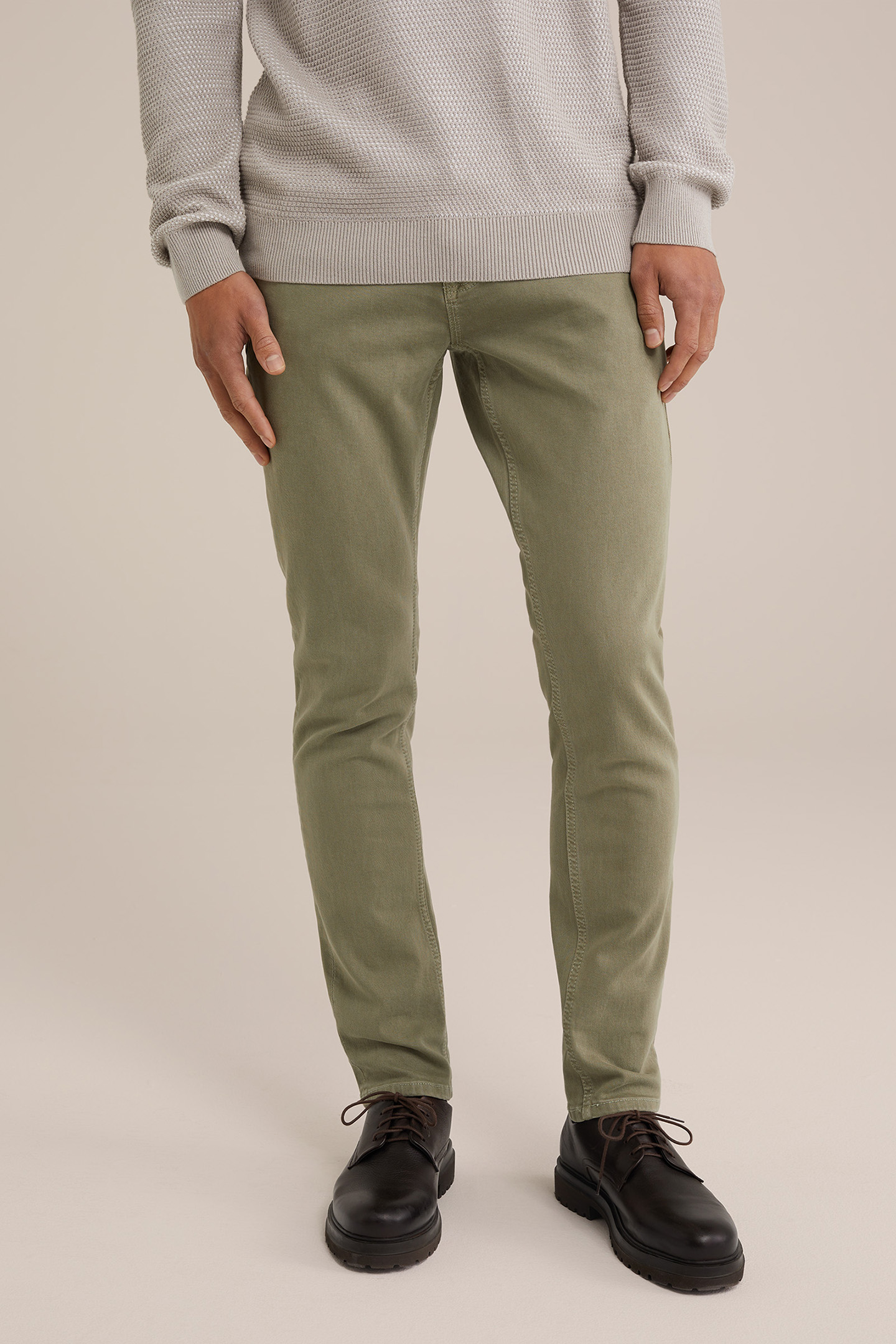 5-POCKET MID WAIST OLIVE GREEN 1