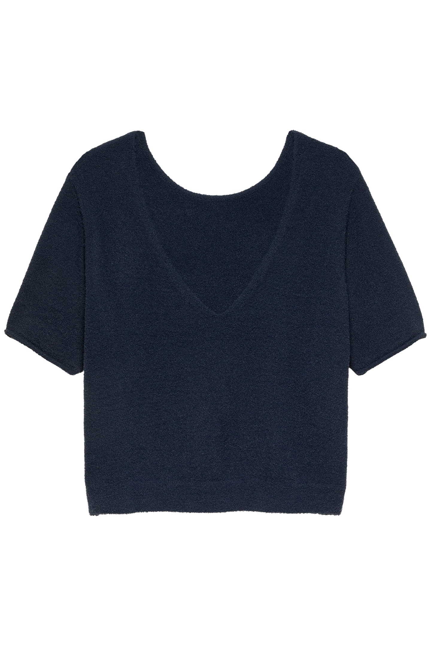SOFT SHORT SLEEVE KNIT WITH VNECK NAVY BLAZER 4