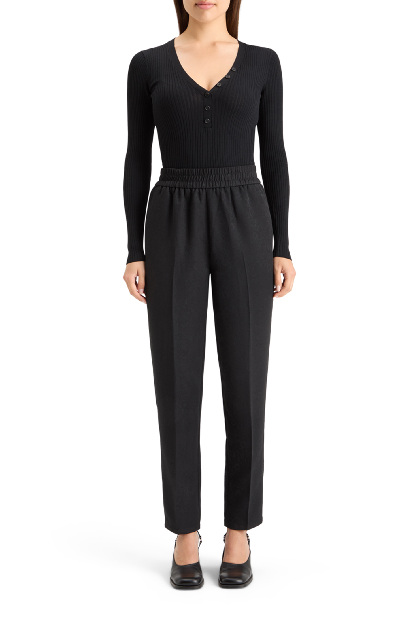 RIBBED FITTED PULLOVER EVENING BLACK 3