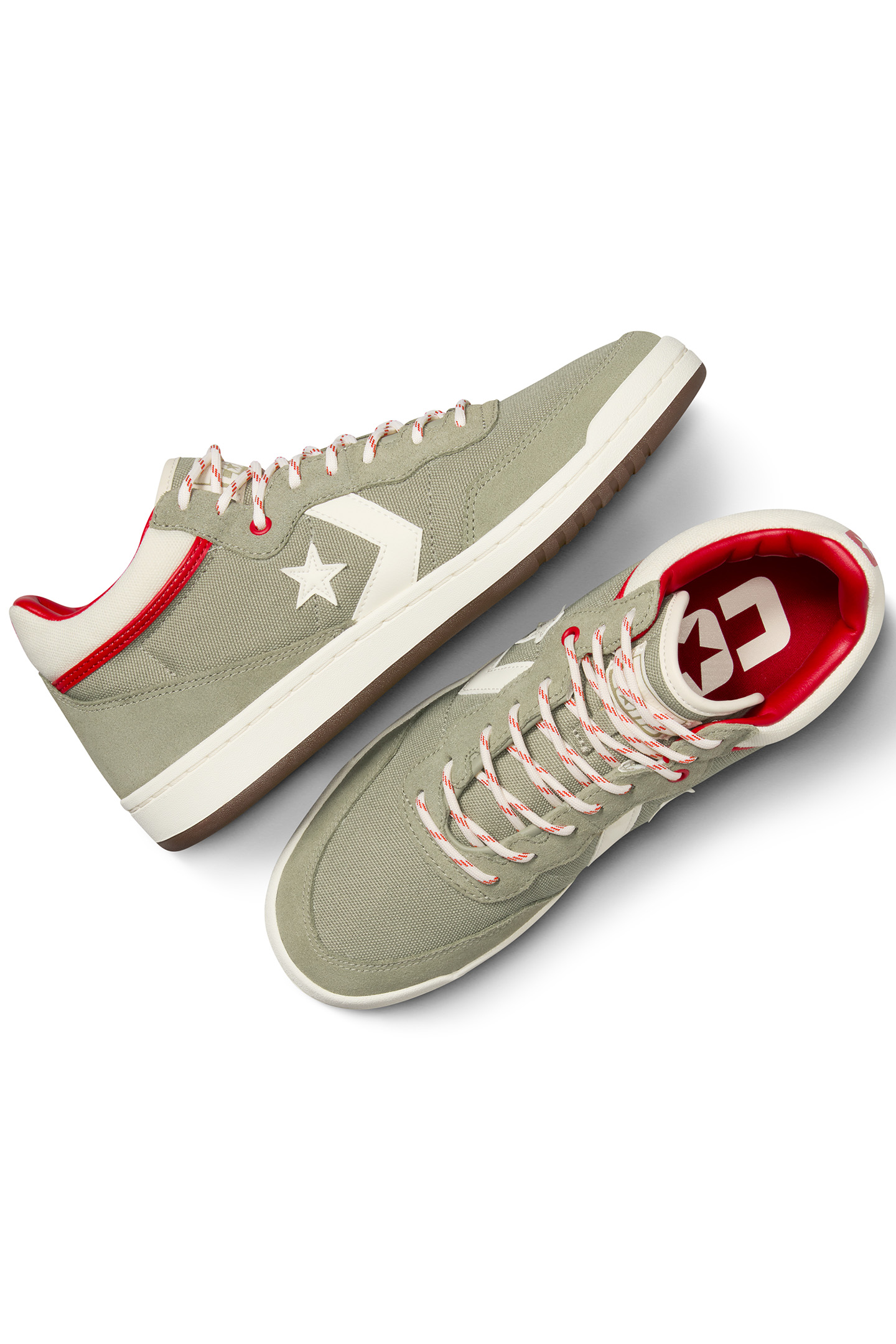 CONS FASTBREAK PRO SUEDE & CANVAS LIGHT FIELD SURPLUS/RED/EG 2
