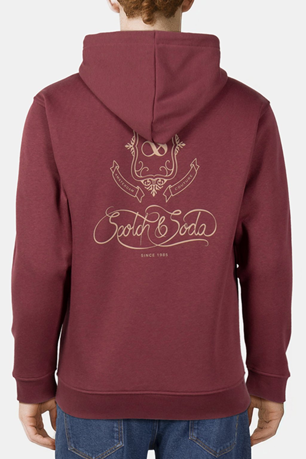 RELAXED FIT FLEECE GRAPHIC HOODIE WINE 2
