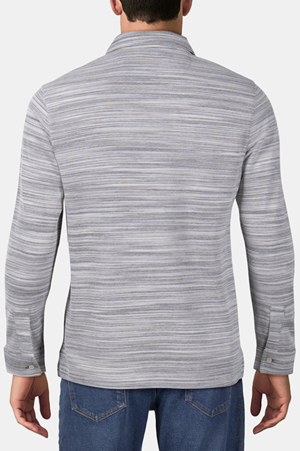 LS SPACE DYED BUTTON FRONT POLO SWAN 2