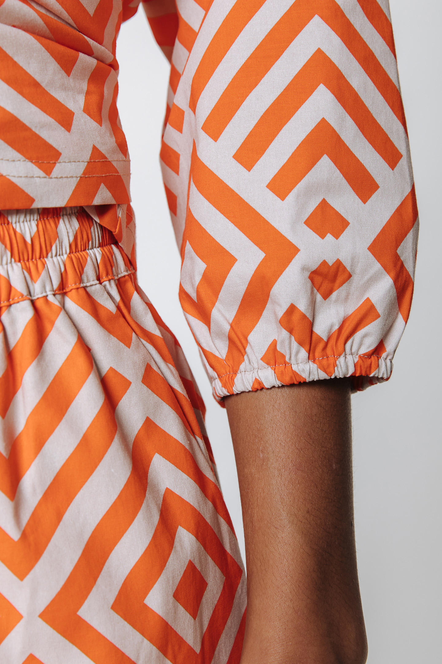 JANA SQUARES WRAP TOP BRIGHT ORANGE 3