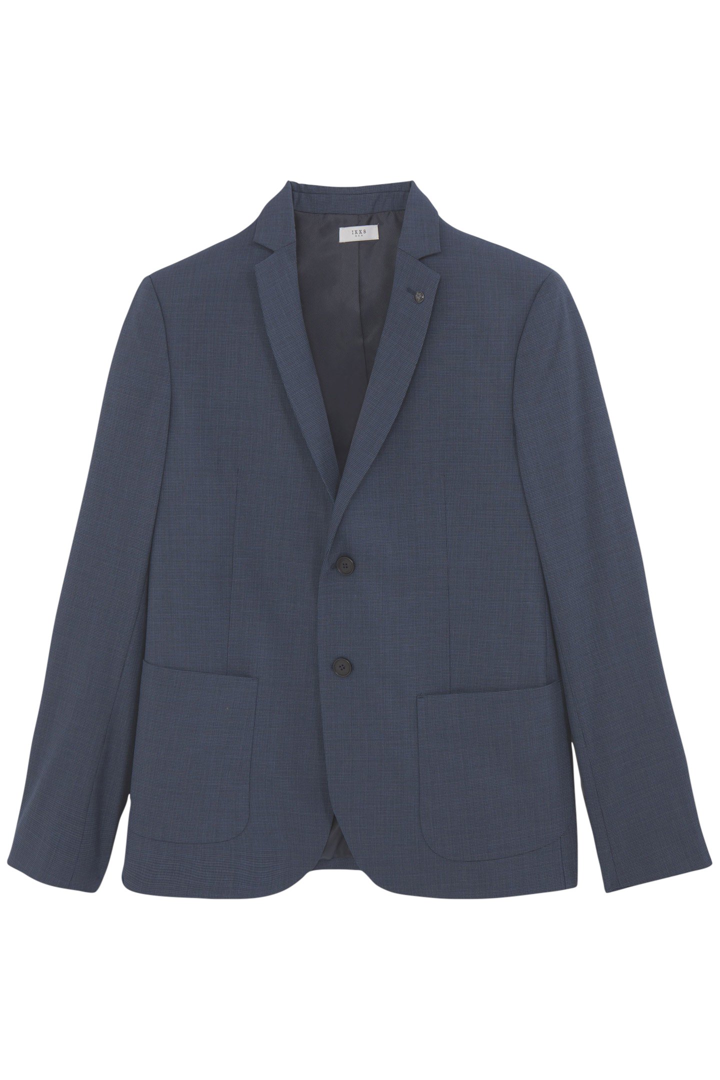 NAVY MINI-CHECK TRAVEL SUIT SUIT JACKET 4
