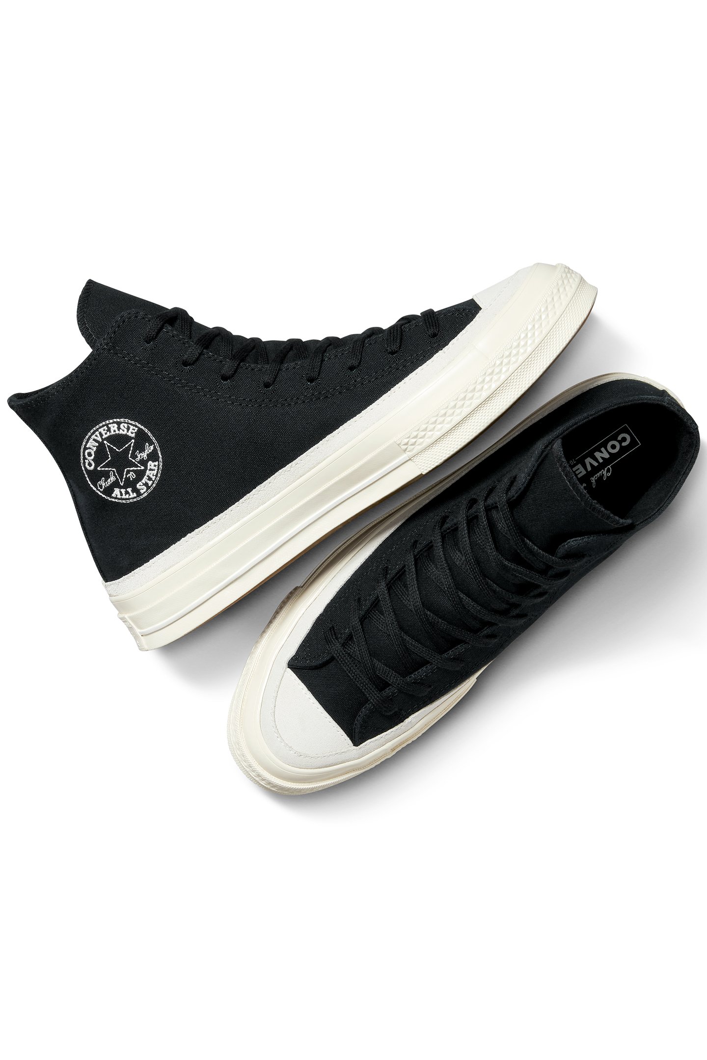 CHUCK 70 CANVAS & SUEDE BLACK/EGRET/NATURAL IVORY 3