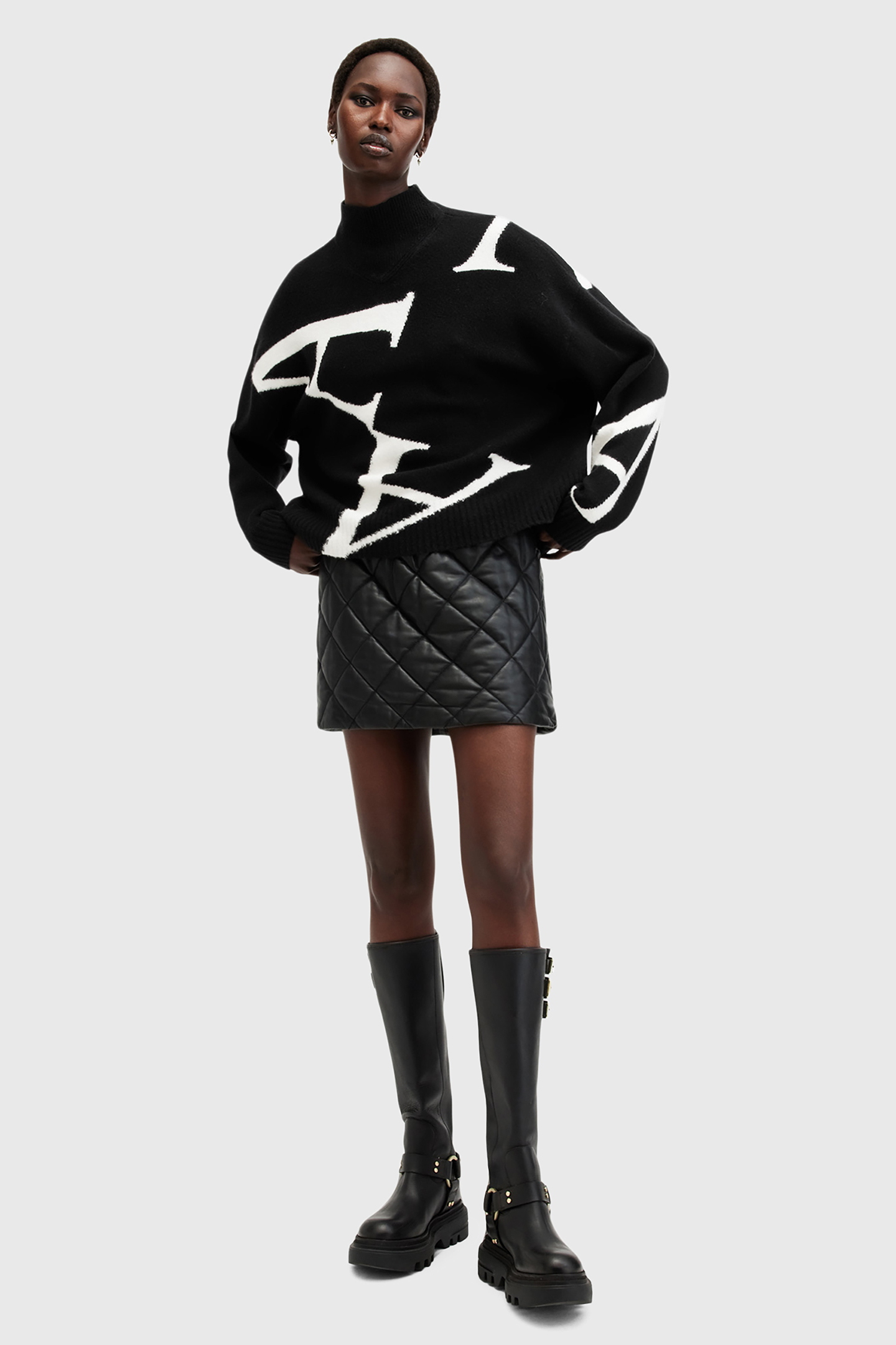 A STAR JUMPER BLACK/CHALK WHITE 3