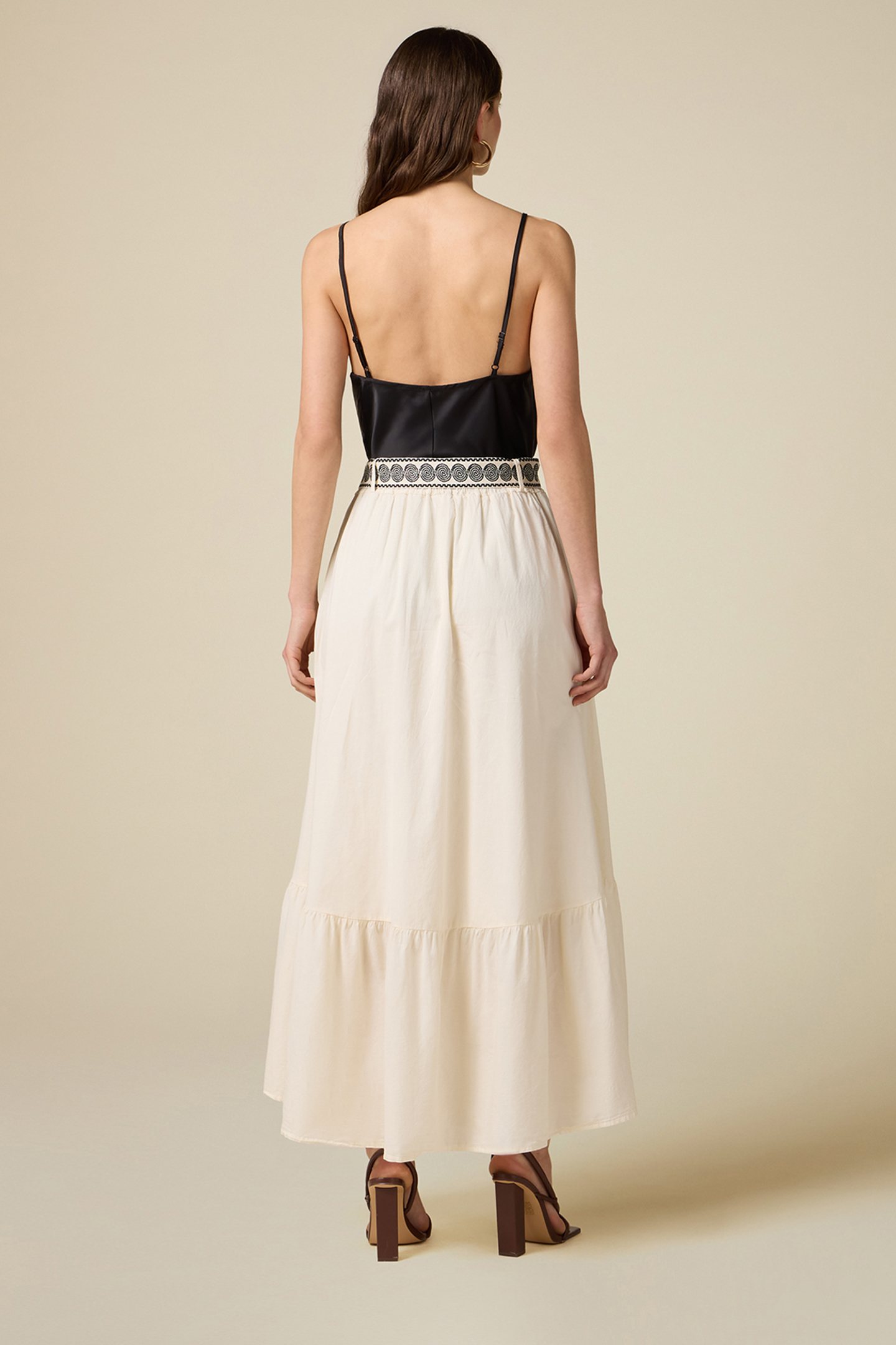 LONG SKIRT WITH BUTTONS AND SASH WHITE 2