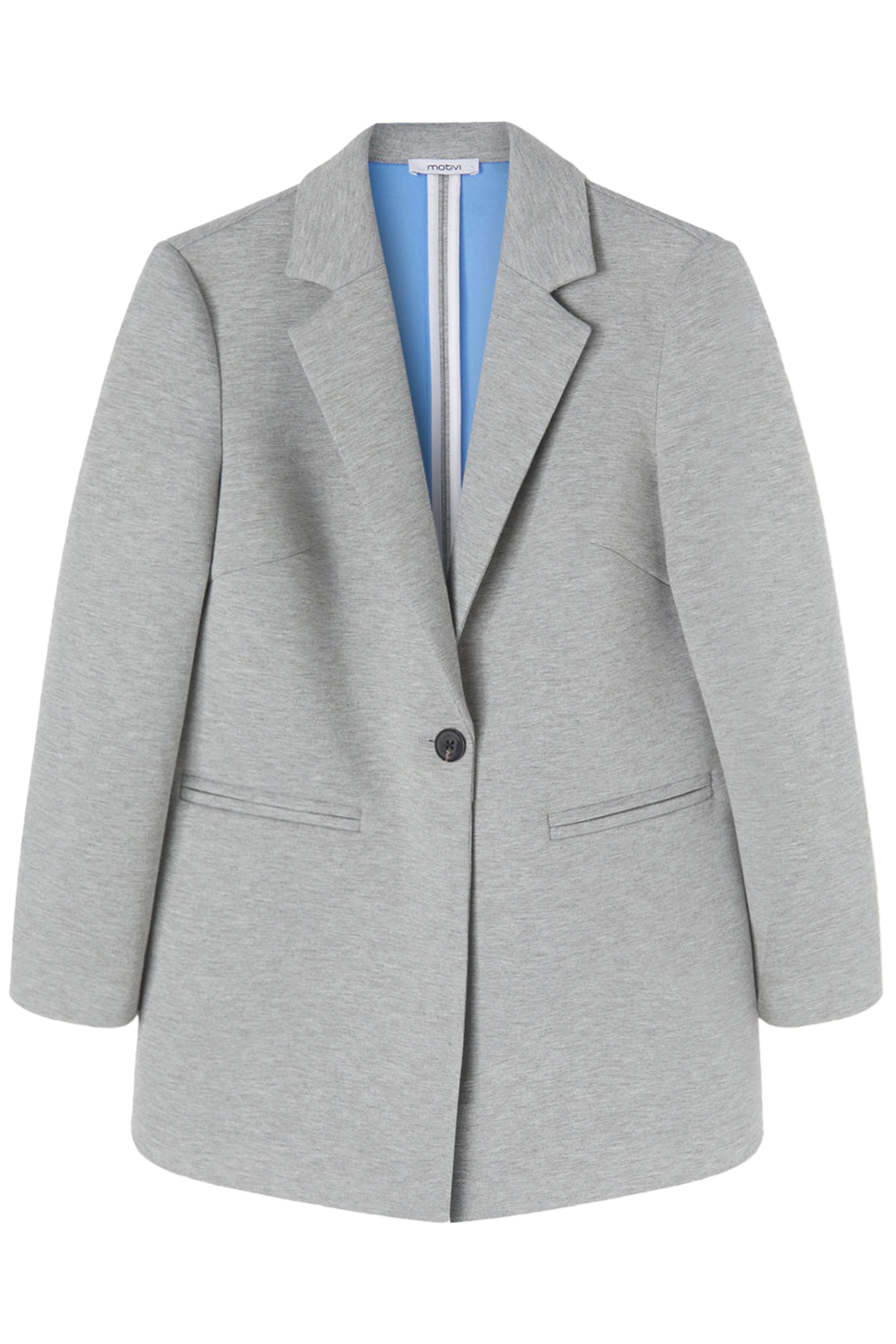 OVERSIZED NEOPRENE EFFECT BLAZER JACKET GREY 4