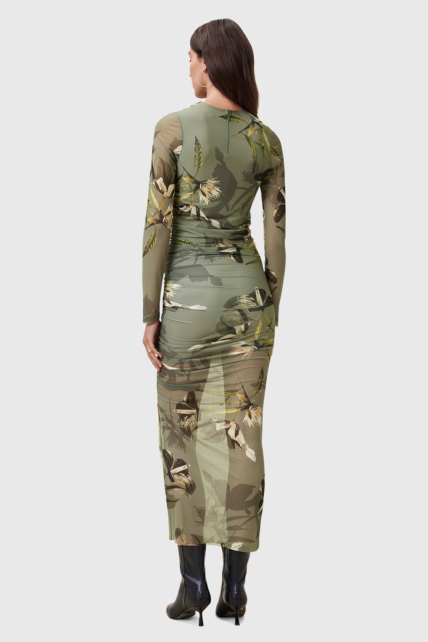 HANAKO MESH DRESS EMERGE OLIVE GREEN 2