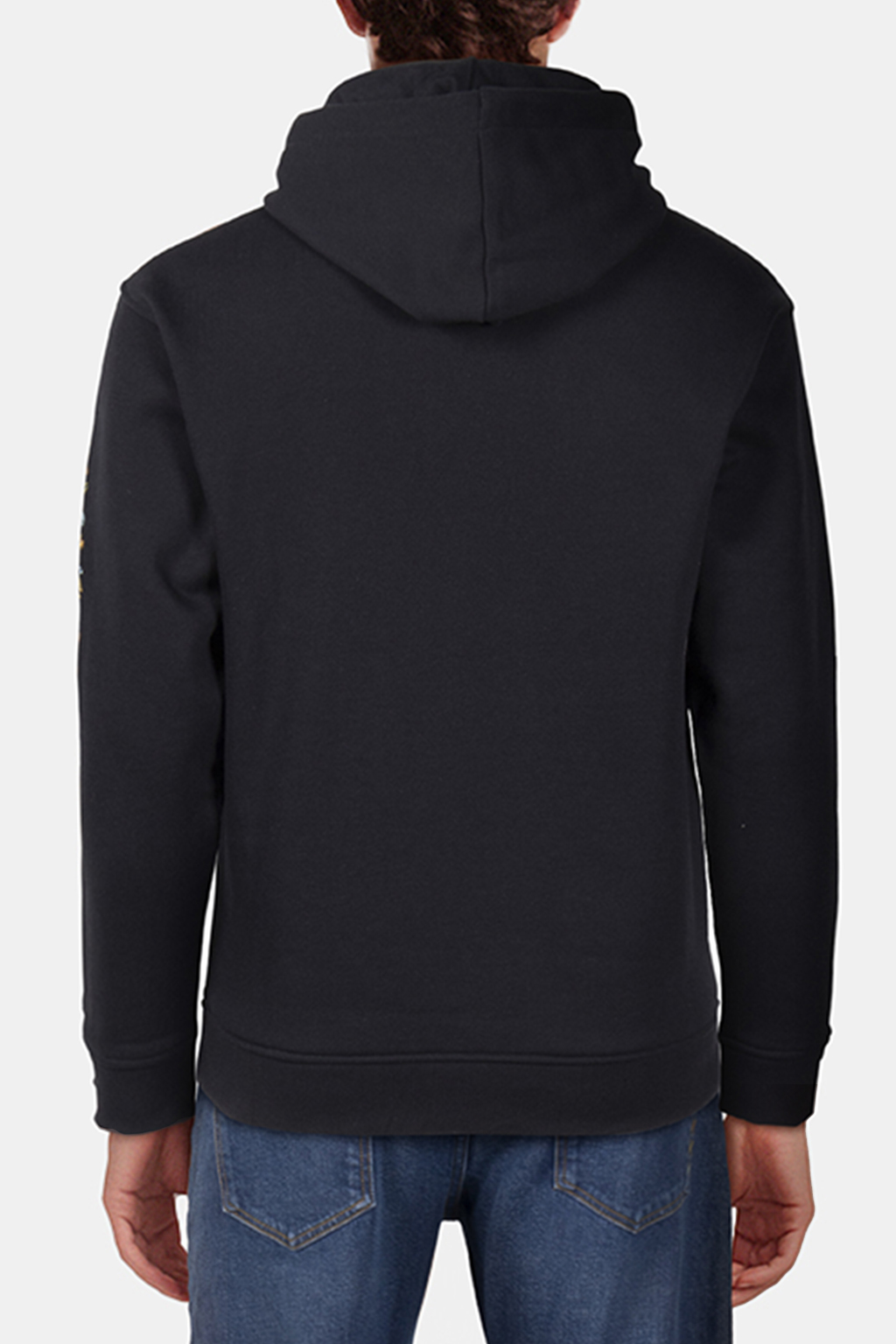 RELAXED FIT FLEECE GRAPHIC HOODIE BLACK 2