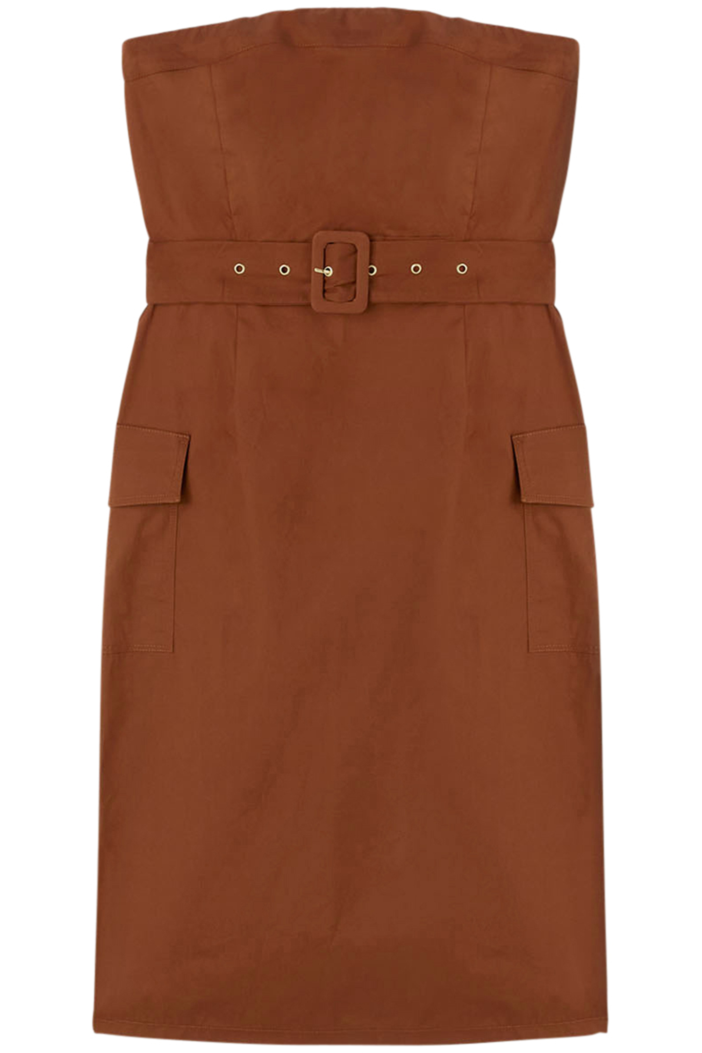 POPLIN BUSTIER DRESS NATURAL 4