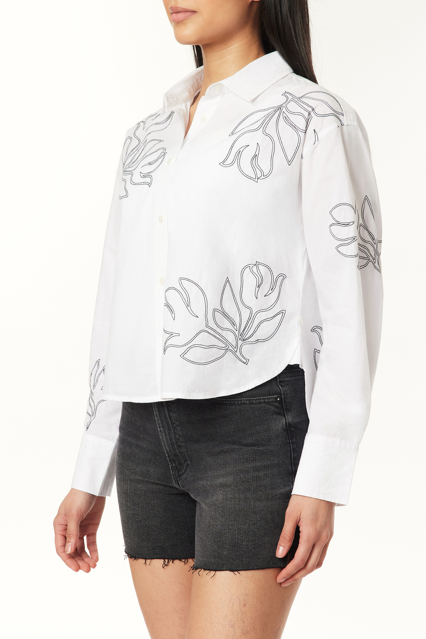 LONG SLEEVE WOVEN TOP BRILLIANT WHITE 3