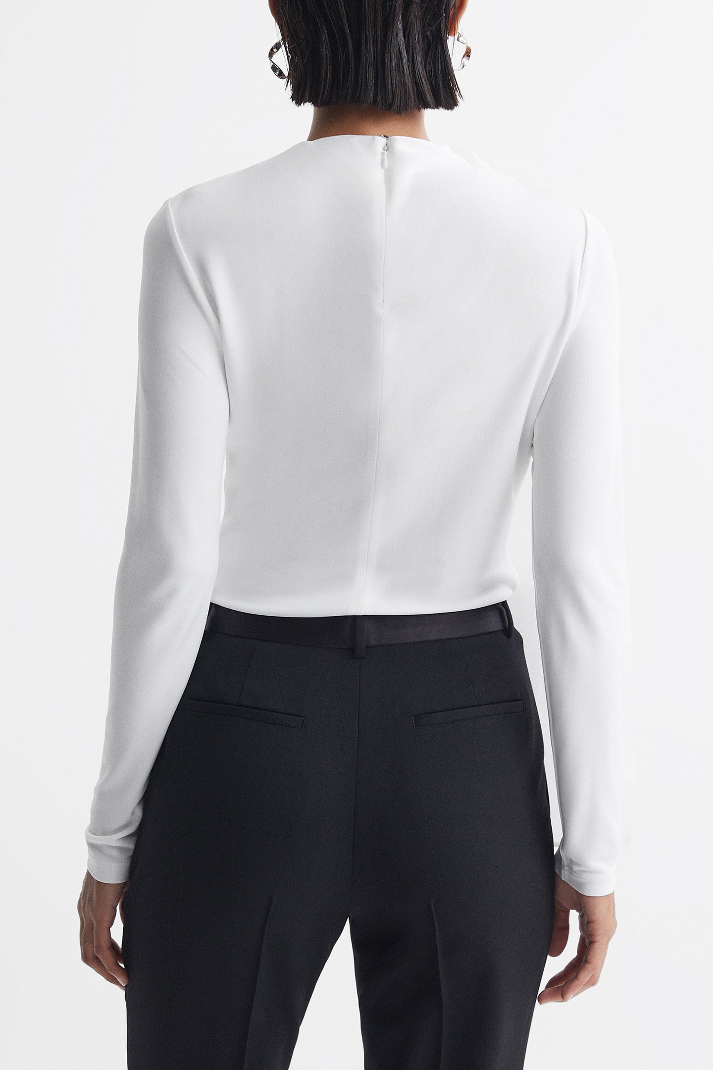 JERSEY MIX BOW NECK WHITE 2