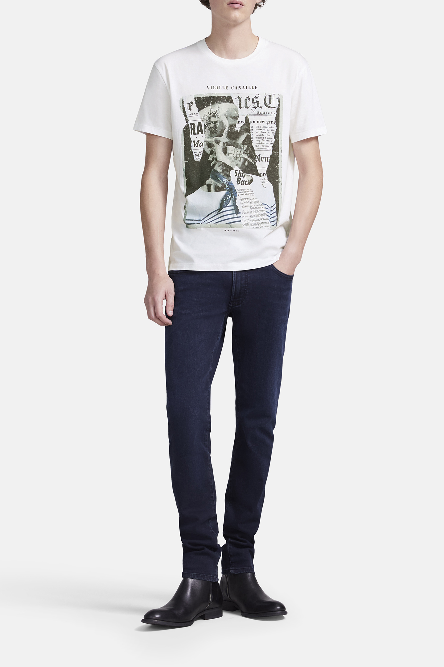 OFF-WHITE ORGANIC COTTON SKELETON-SAILOR T-SHIRT 3