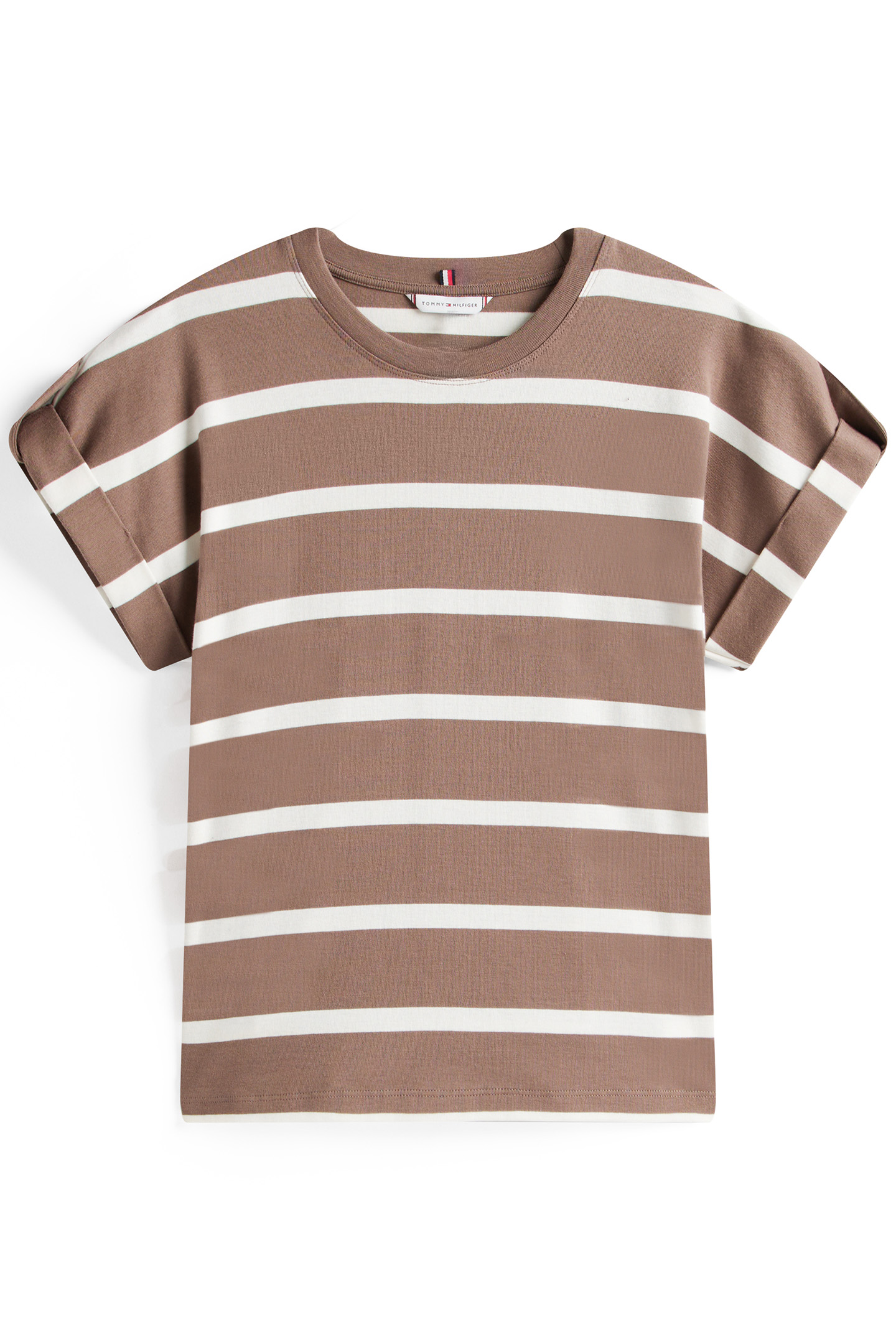 GOLD BUTTON SILK TEE STD FIT HOT COCO/IVORY 4