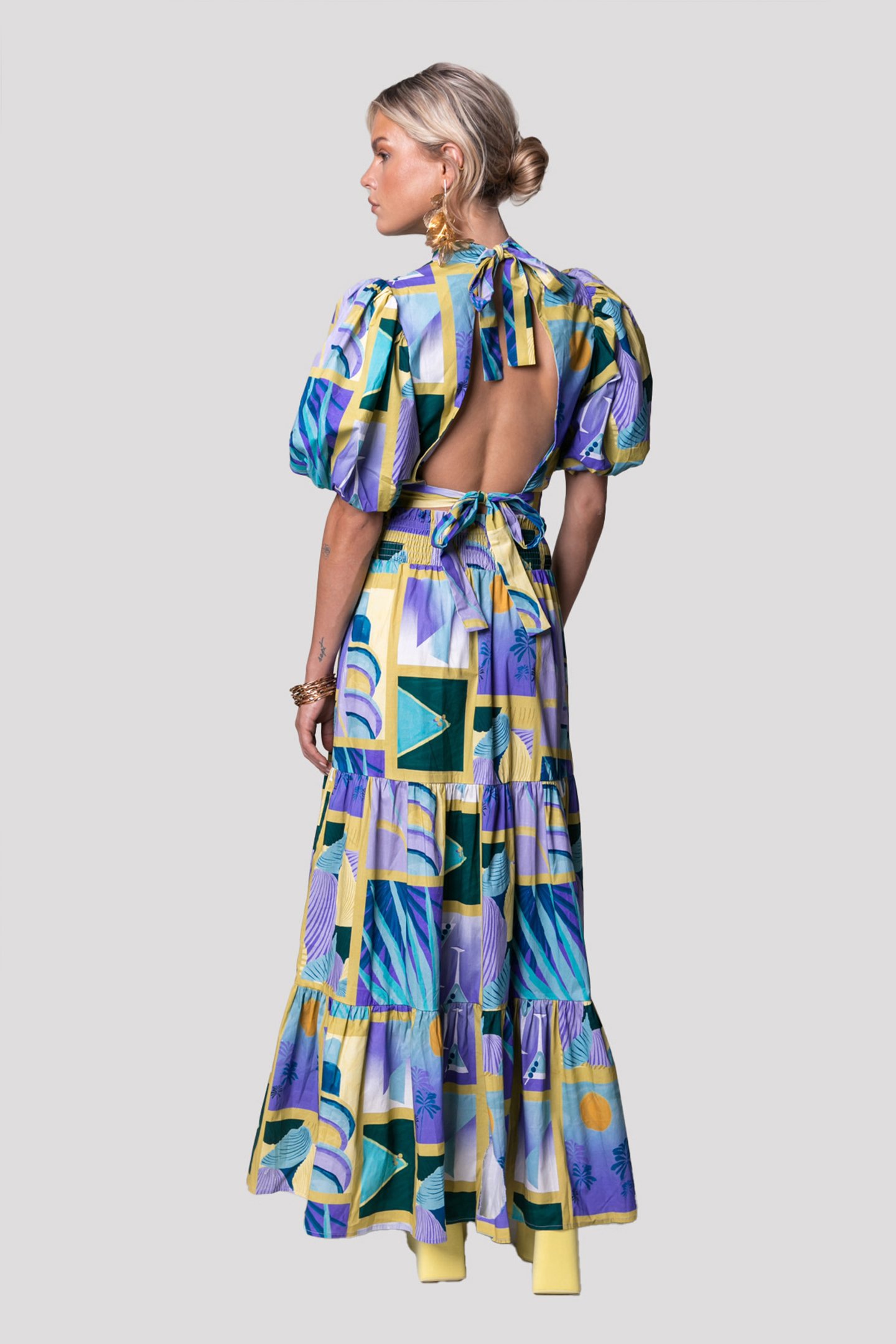 DEWI SCENERY SMOCK MAXI SKIRT MULTICOLOR 2