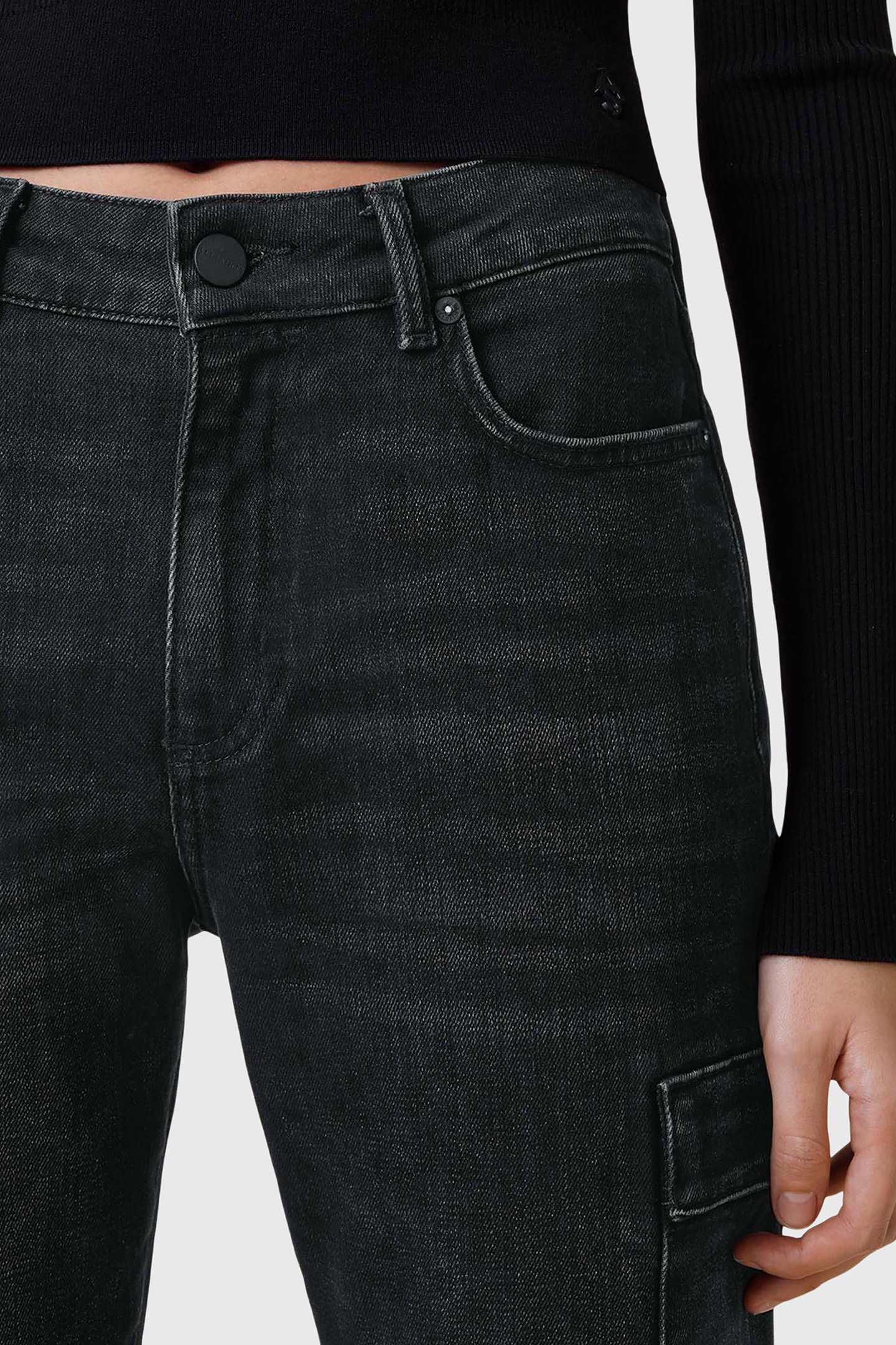 HOLLIS CARGO BOOTCUT WASHED BLACK 7