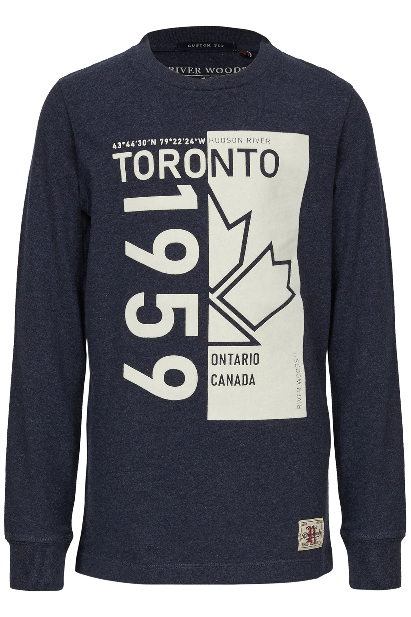 CUSTOM FIT ROUND NECK T-SHIRT IN BLUE 1