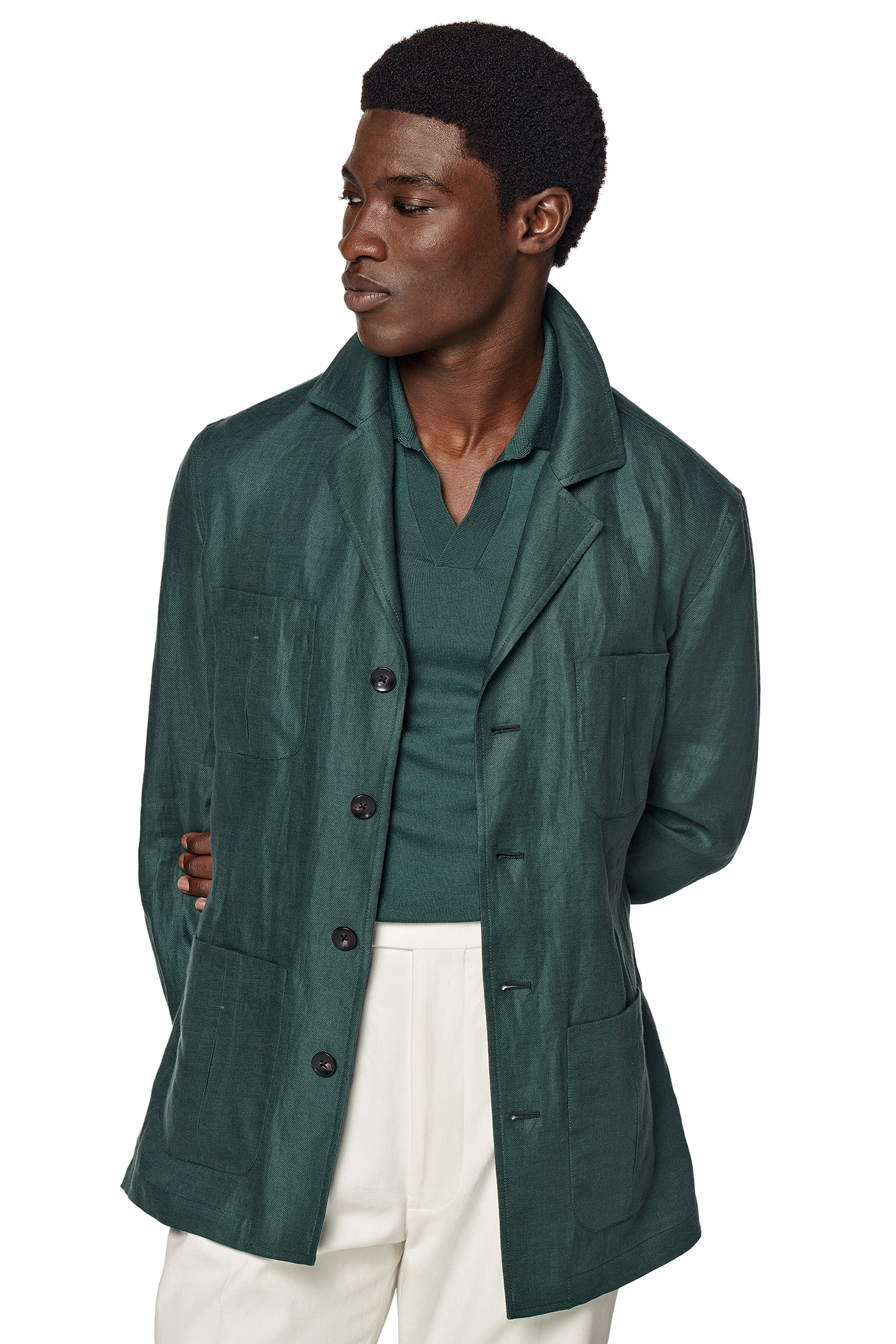 GREEN RELAXED FIT SAFARI JACKET GREEN 5