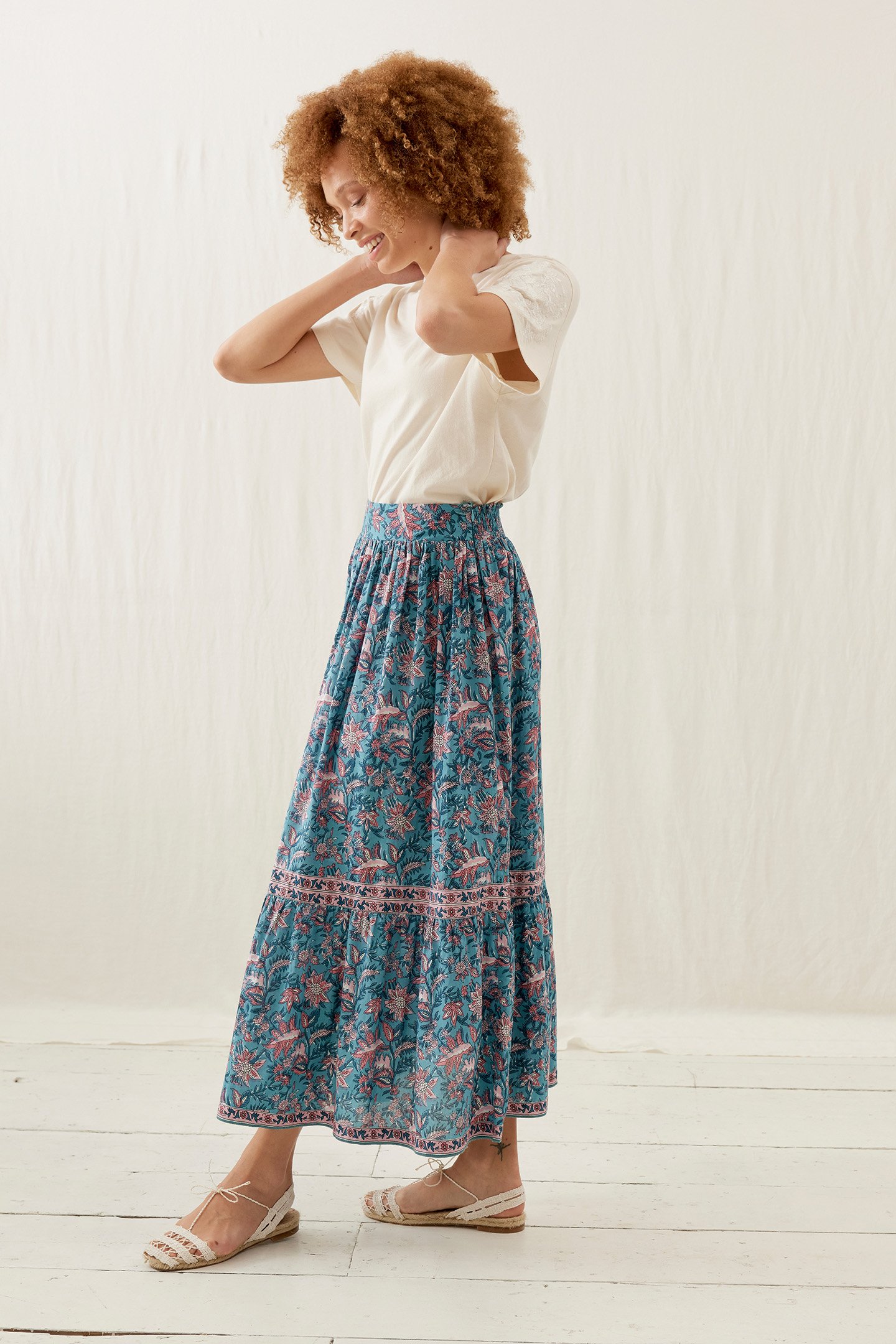 SKIRT JANSIANE TEAL GARDEN OF EDEN 3