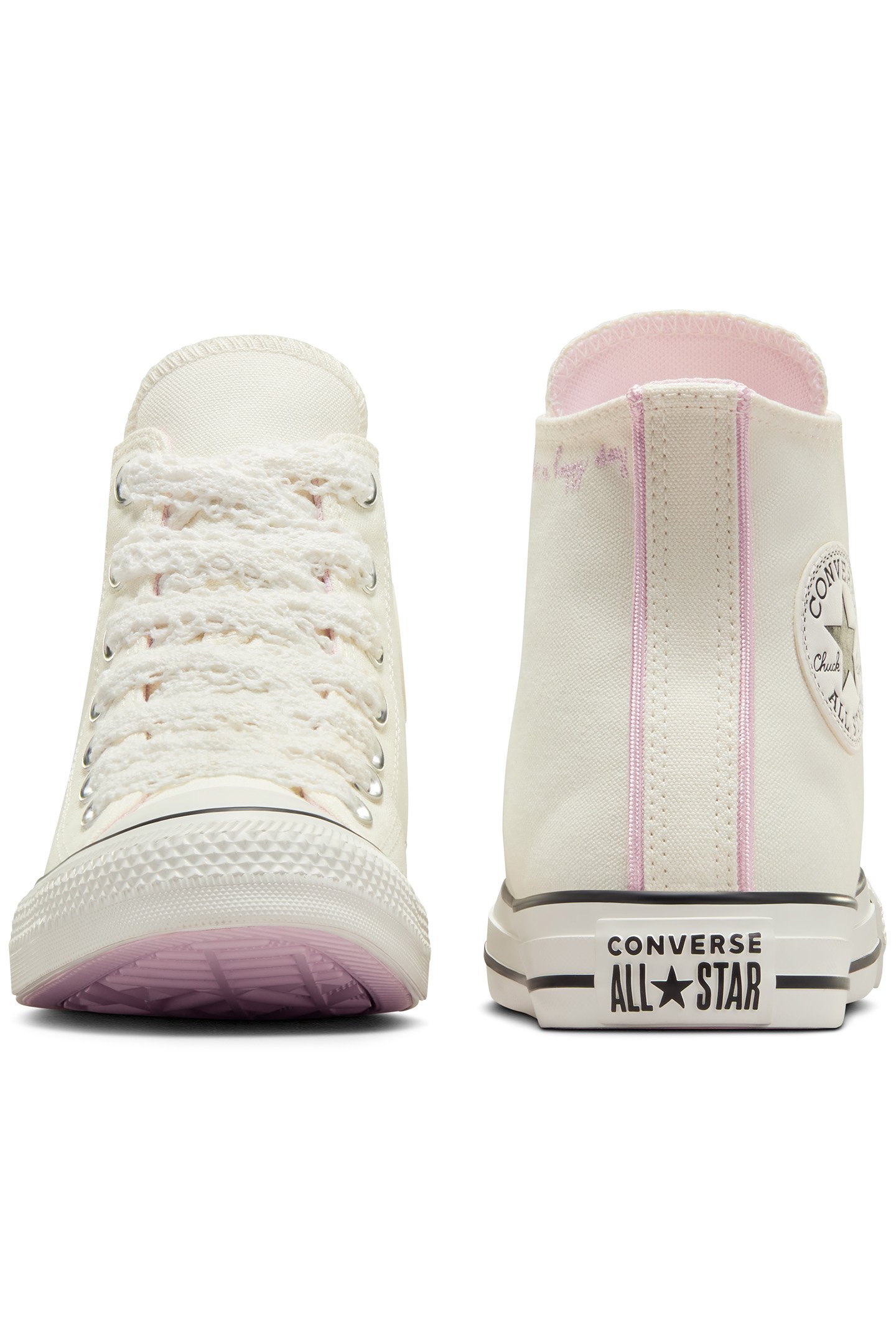 CHUCK TAYLOR ALL STAR CROCHET LACES EGRET/SUMMIT PINK/BLACK 4