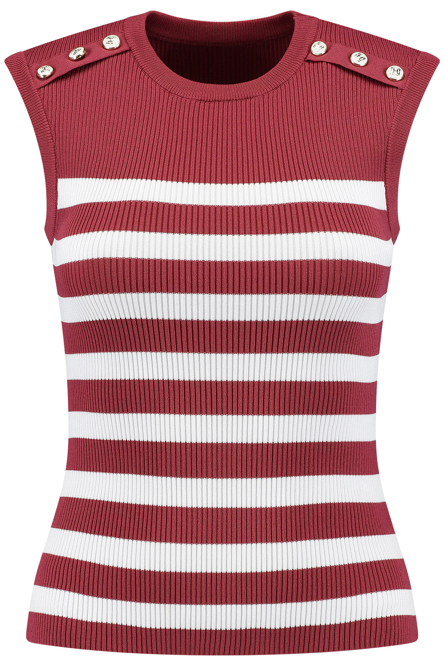 CLAUDE BUTTON TOP BRIGHT WHITE/CERISE 2