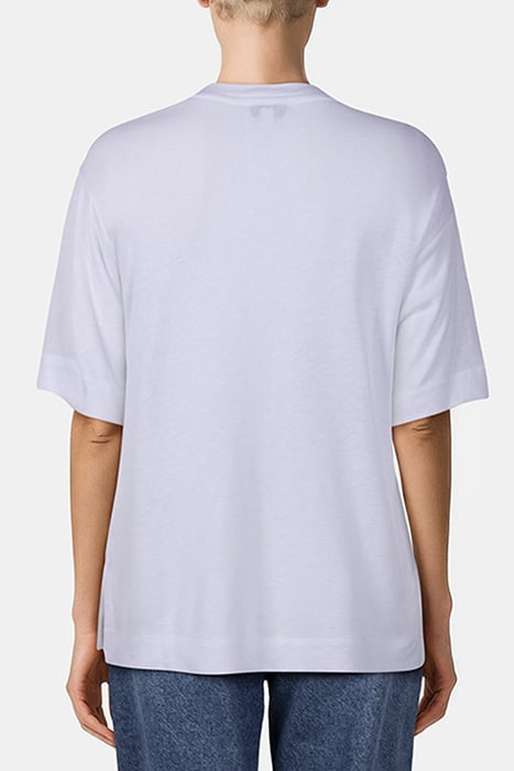 LINEN V NECK T SHIRT WHITE 2