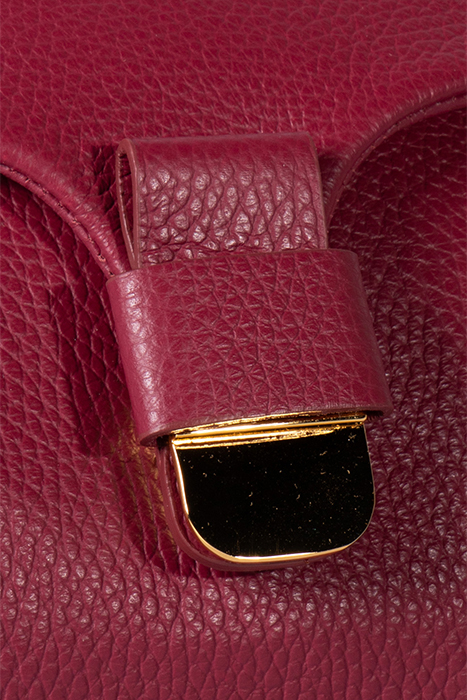 MEDIUM SIZED HANDBAG WITH FLAP POCKET IN BURGUNDY RED 5