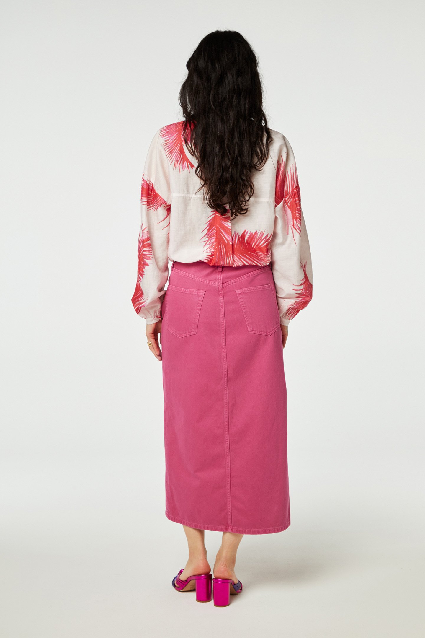 LEXI BLOUSE TOMATO/FLAMINGO PINK 3