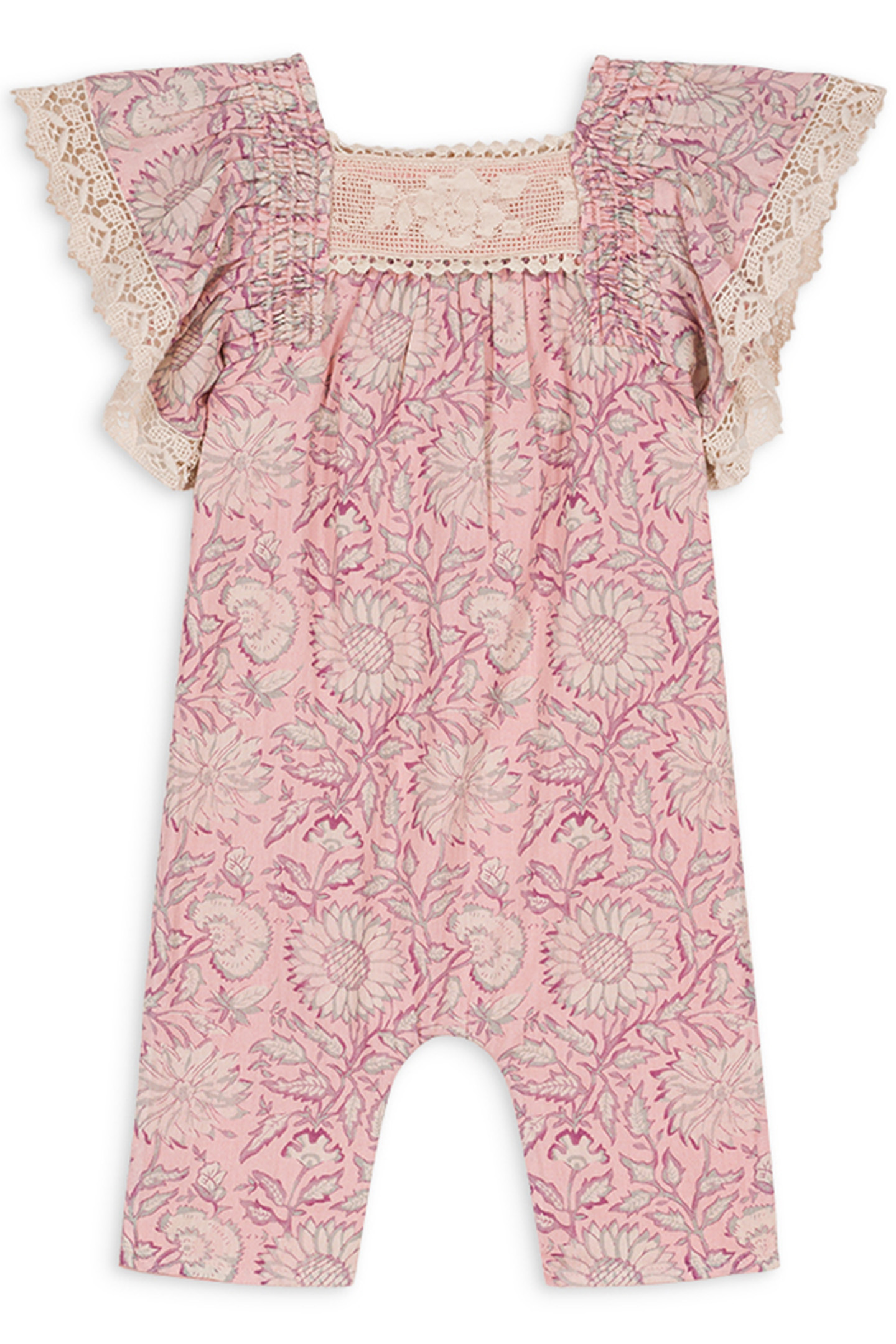 OVERALLS IRENE PINK DAISY GARDEN 2