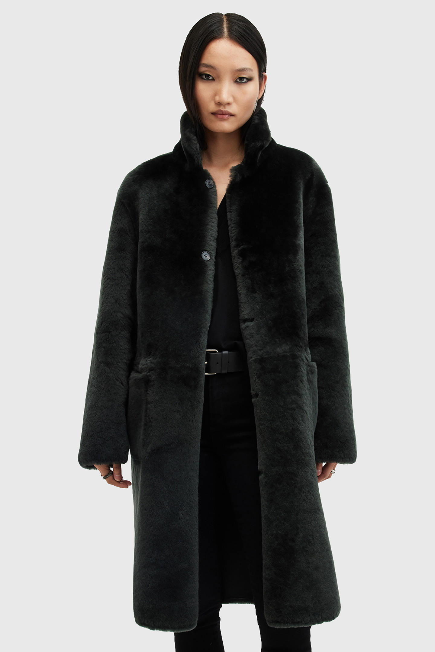 SERRA SHEARLING COAT SYCAMORE GREEN 1