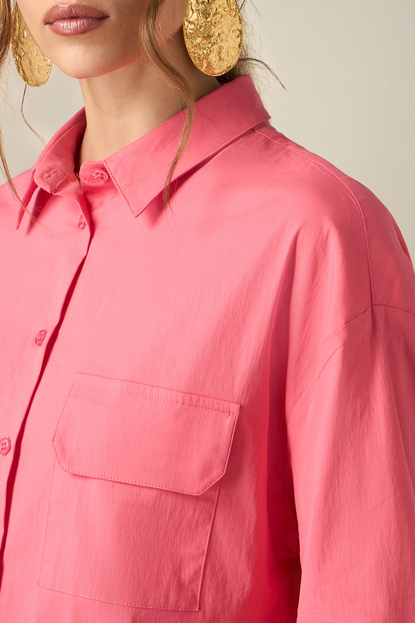 OVERSIZED POPLIN SHIRT RED 4