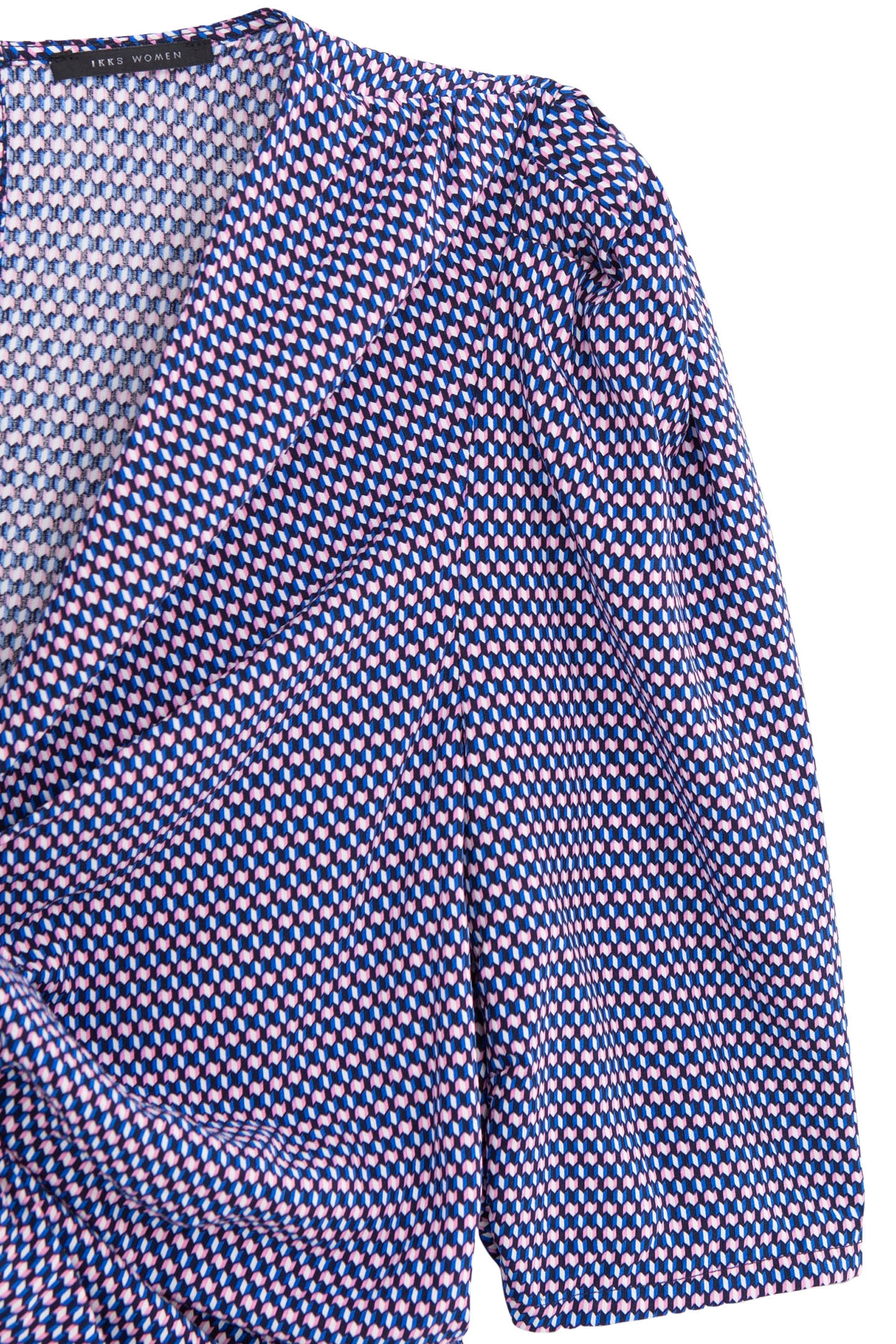 MULTICOLOUR DRESS WITH GEOMETRIC PRINT AND FANCY BOW 3