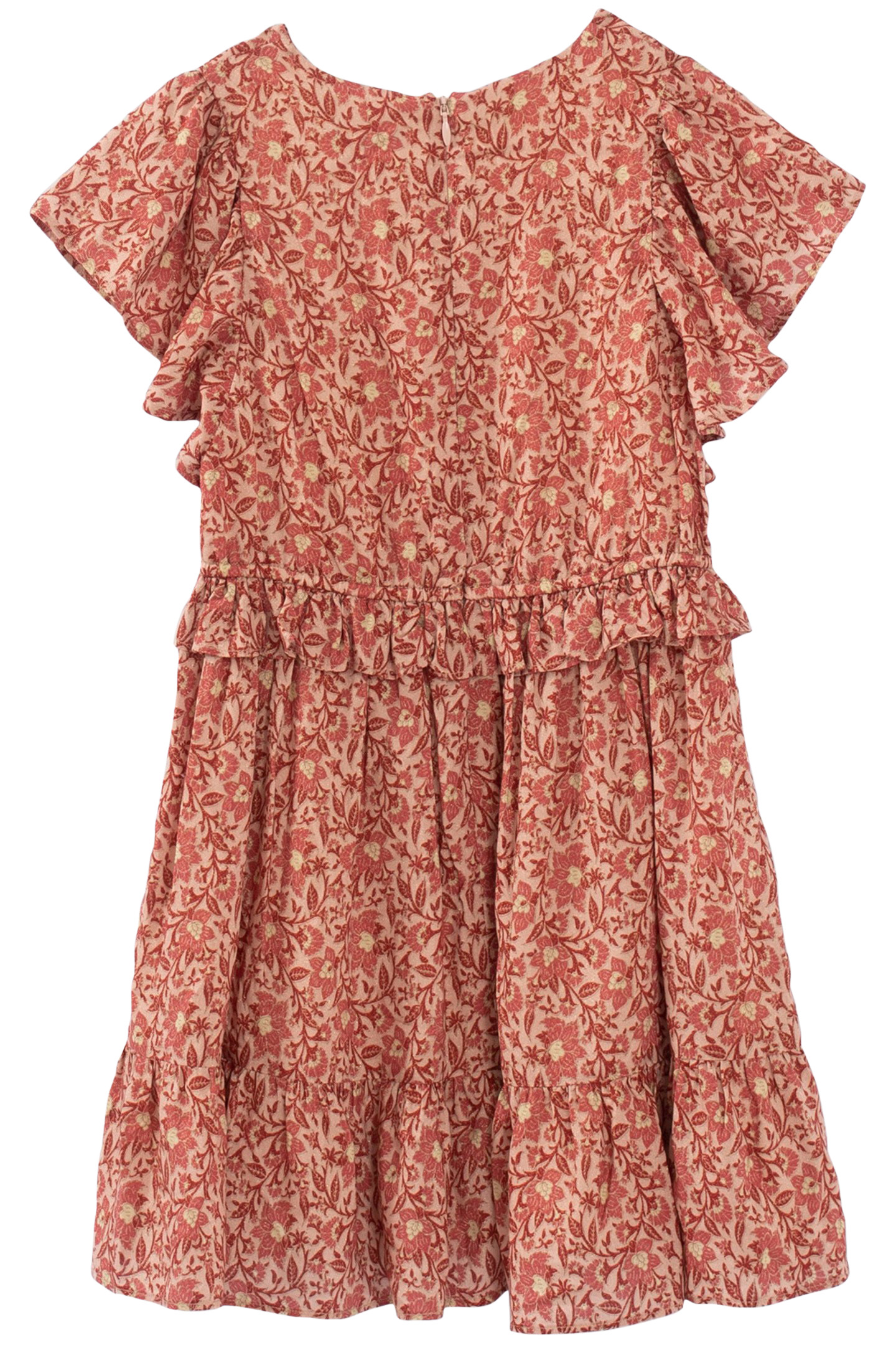GIRLS' RED FLOWERY PRINT DRESS 2